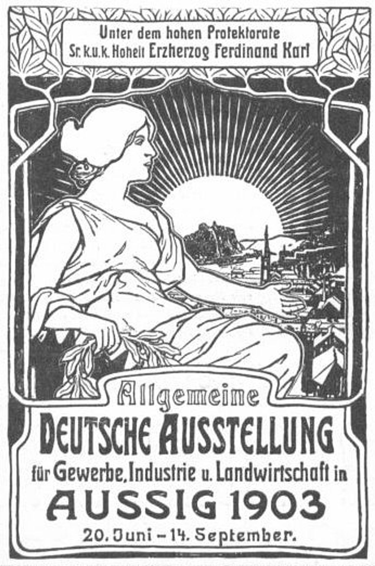 General German poster exhibition for trade, industry and agriculture by Alphonse Mucha