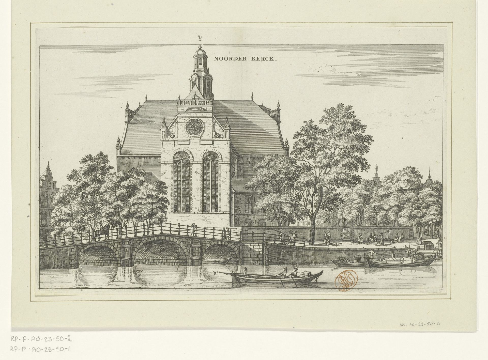 Gezicht op de Noorderkerk te Amsterdam by Jacob van Meurs