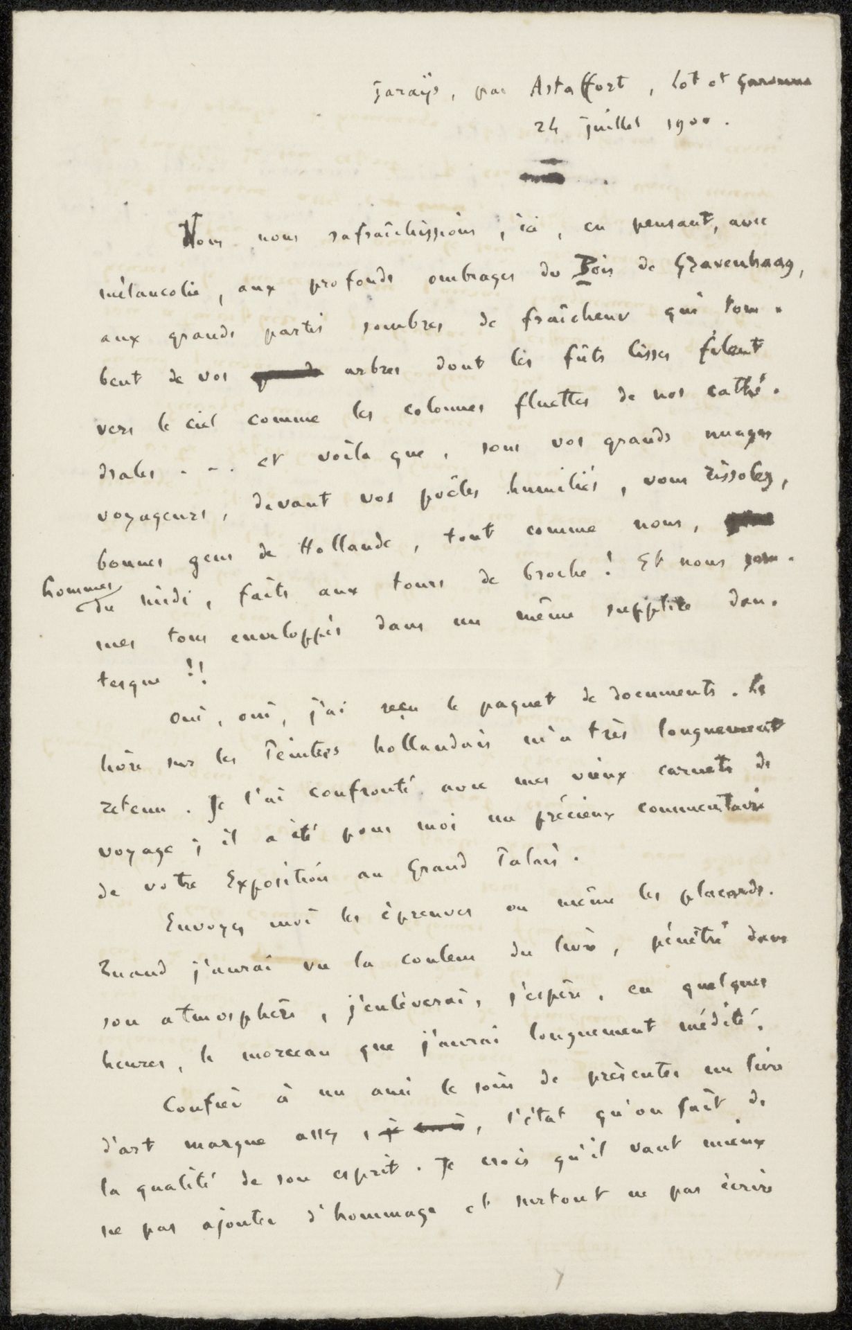 Brief aan Philip Zilcken by Alidor Delzant