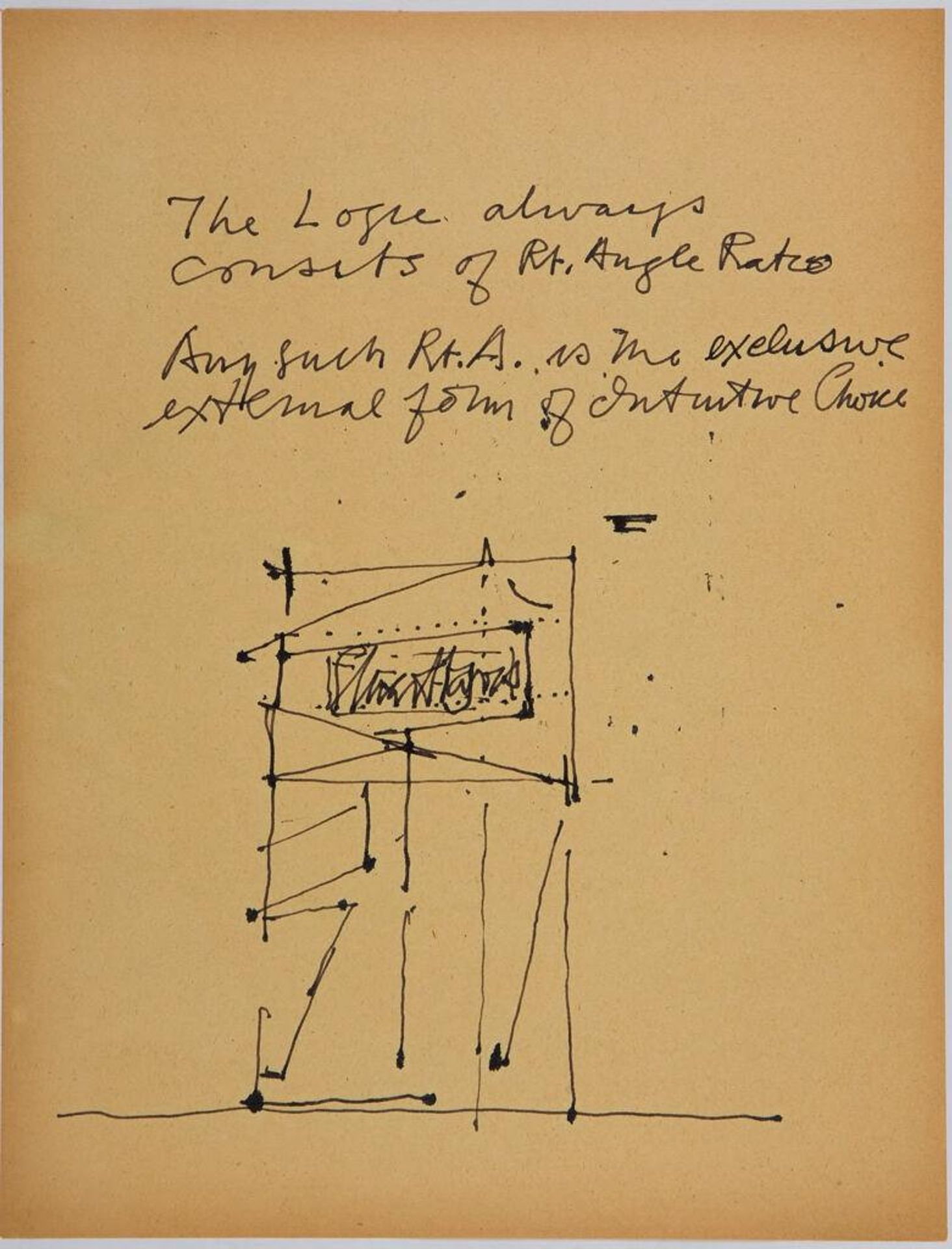 Art Theory Text with Sketch and Signature by Stuart Davis
