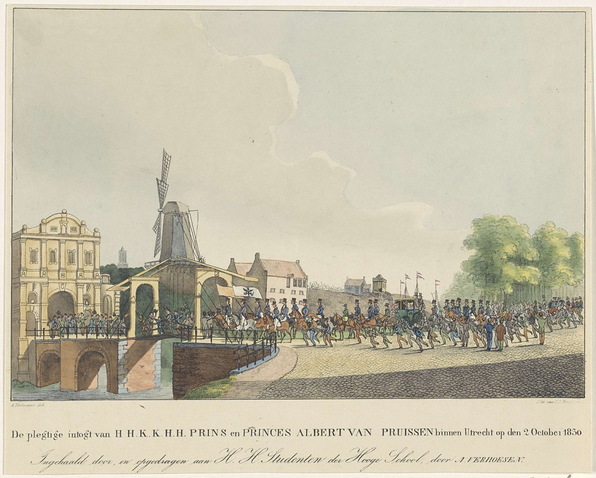 Intocht van Prinses Marianne en haar man Prins Albert te Utrecht, 1830 by Johannes Paulus Houtman