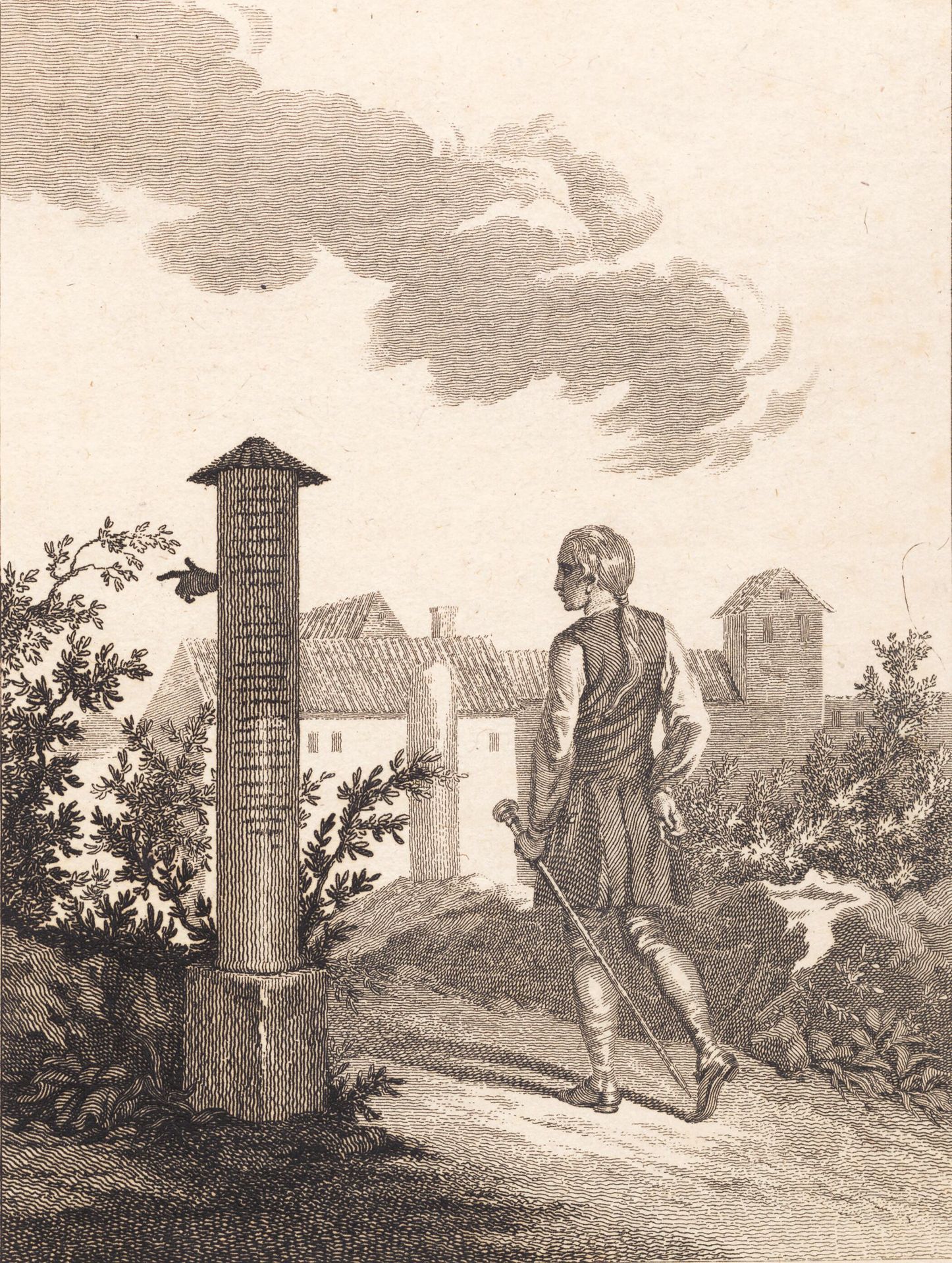 Niels Klim som løber i Potu by J.F. Clemens