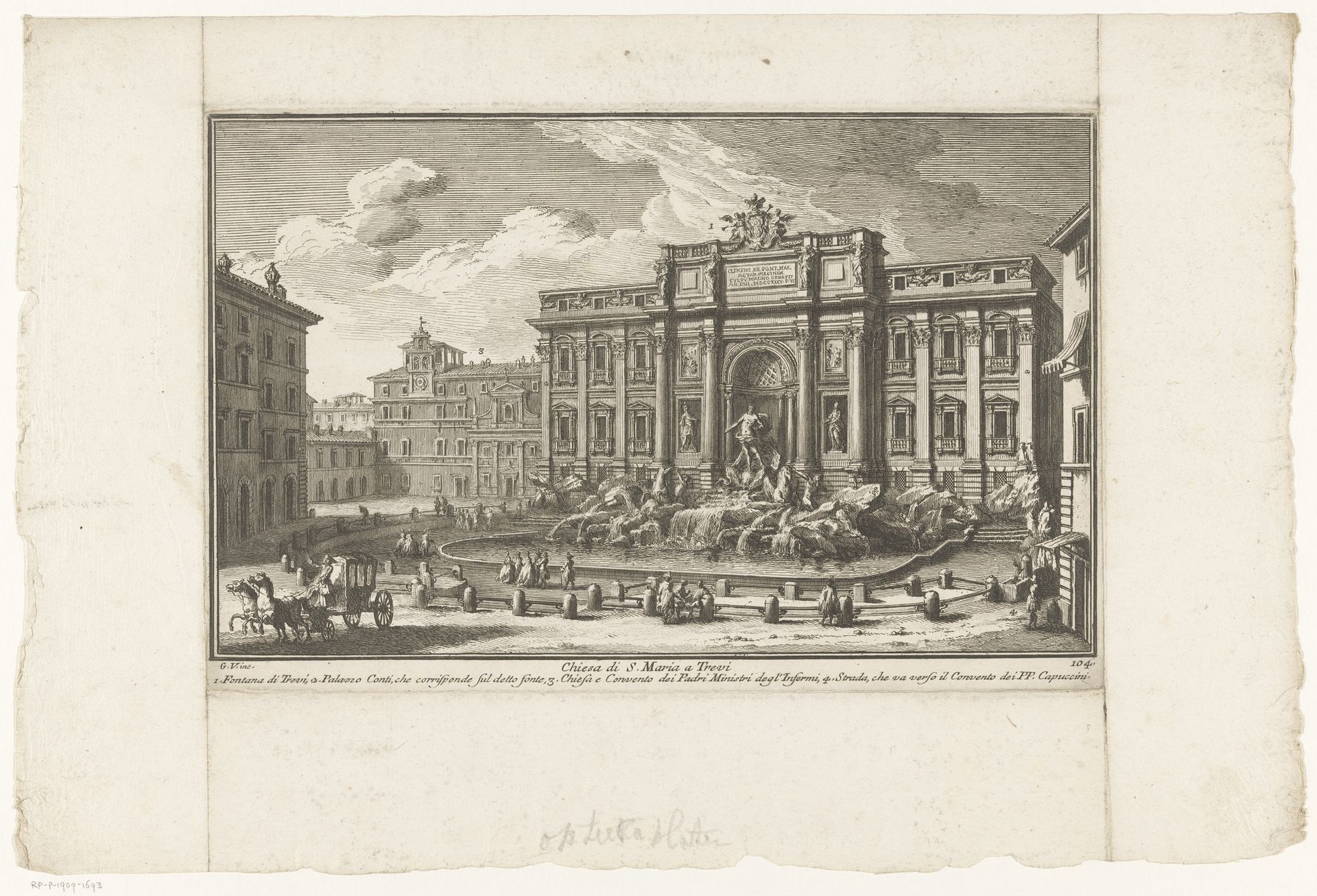 Trevifontein te Rome by Giuseppe Vasi