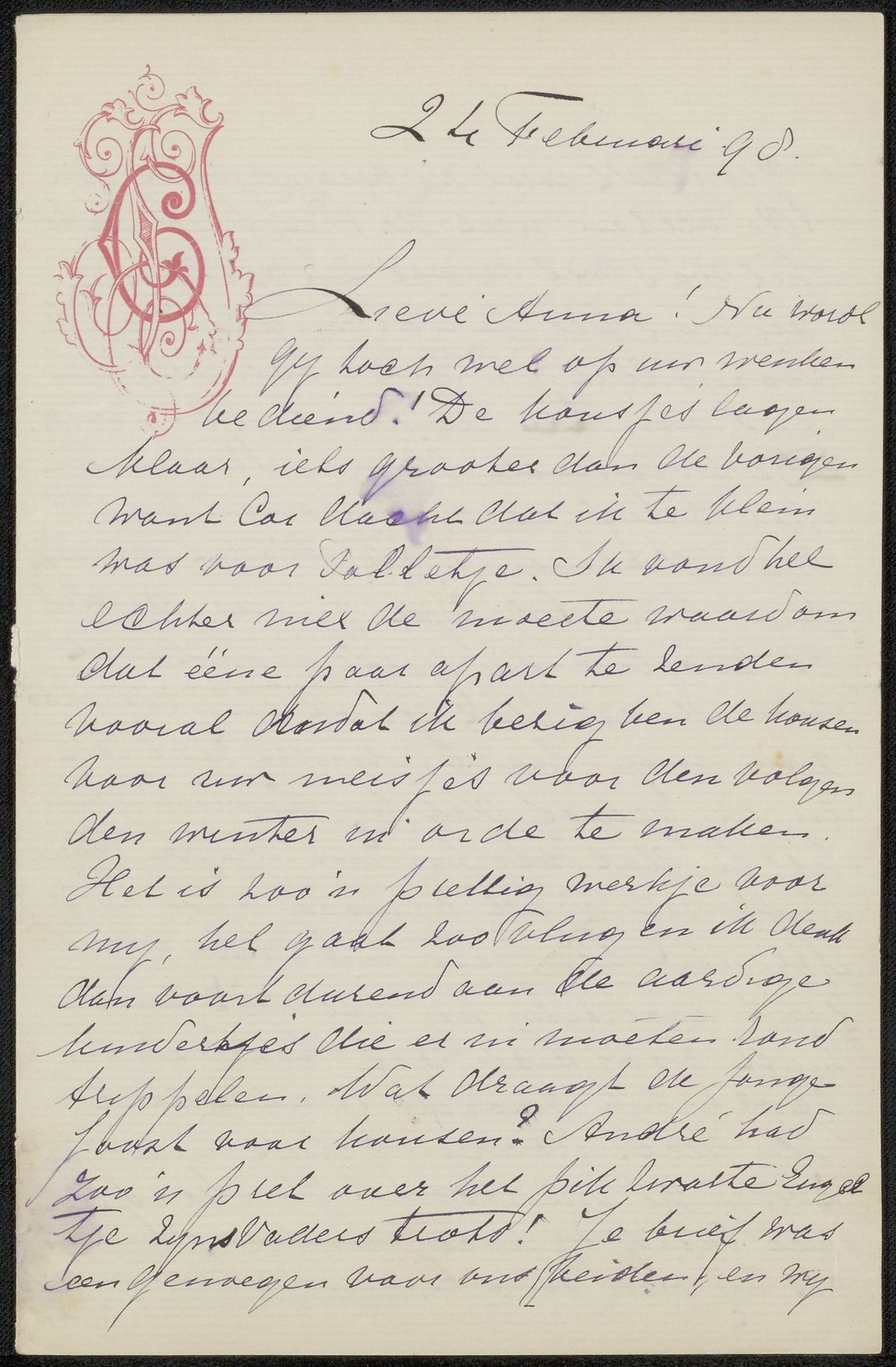Brief aan Anna Dorothea Dirks by Jacoba Cornelia Jolles-Singels