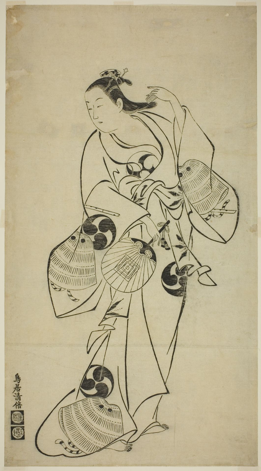 Actor as a Standing Beauty by Torii Kiyomasu I