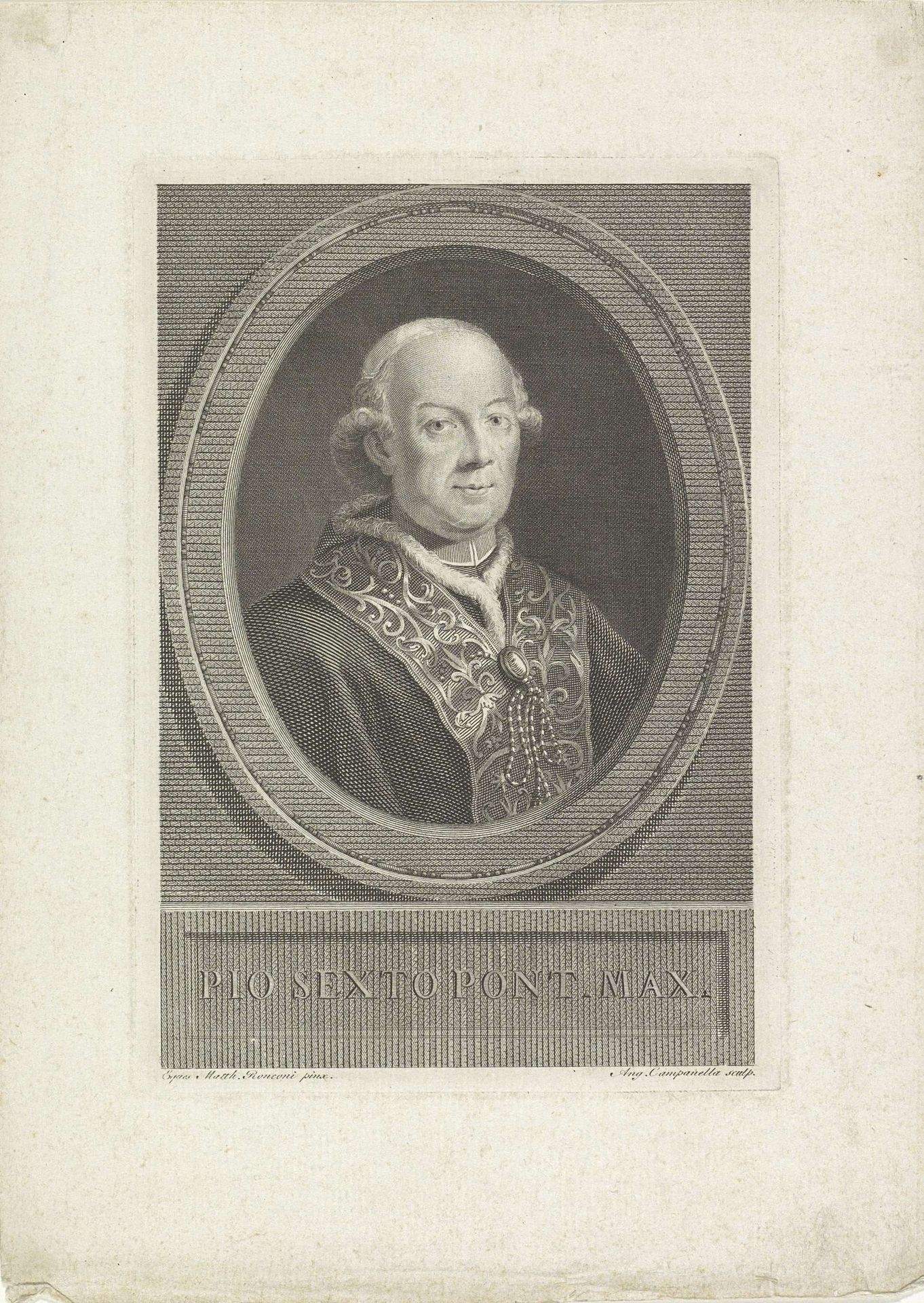 Portret van paus Pius VI by Angelo Campanella
