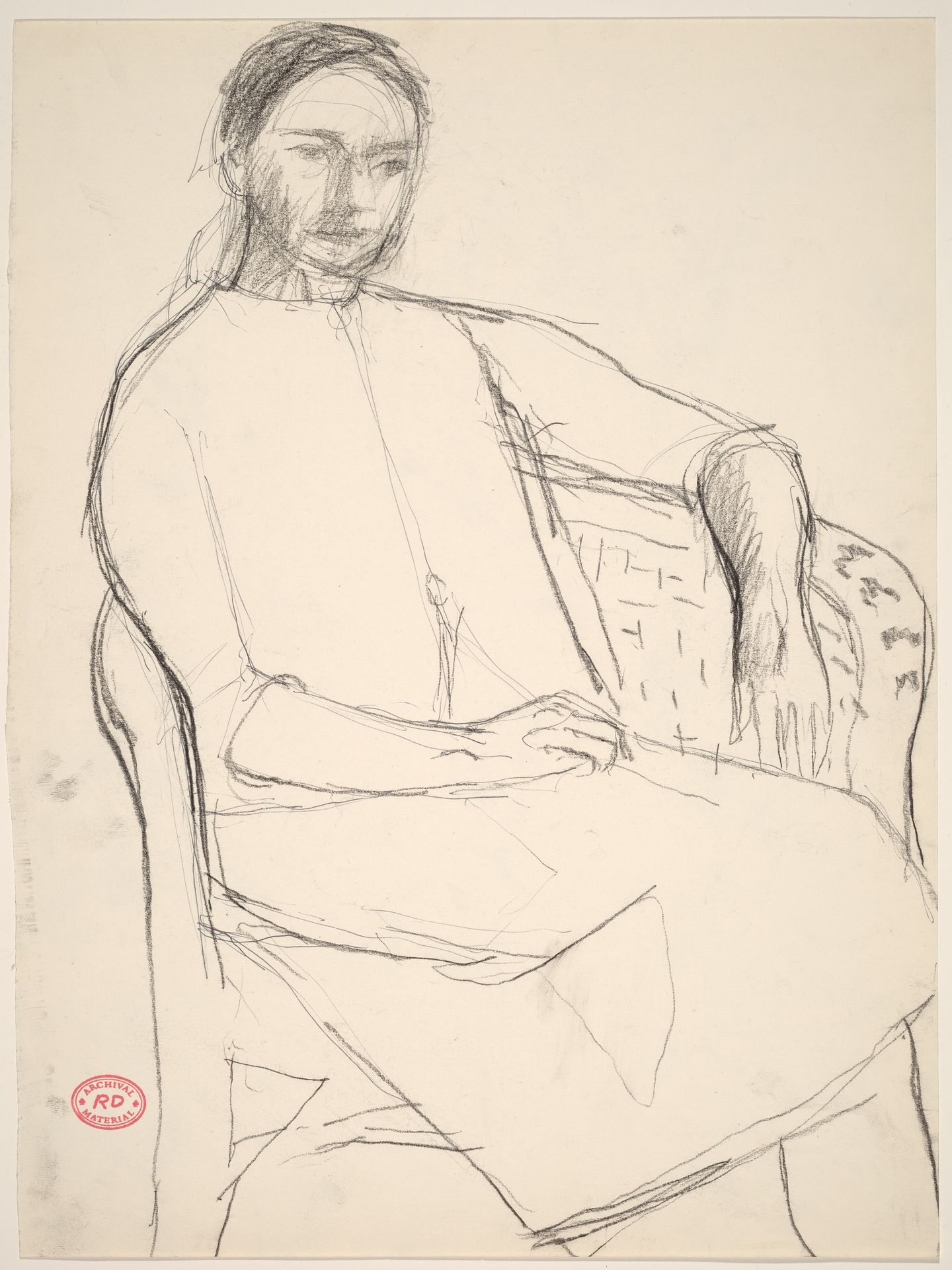Untitled [woman seated in a wicker chair] by Richard Diebenkorn