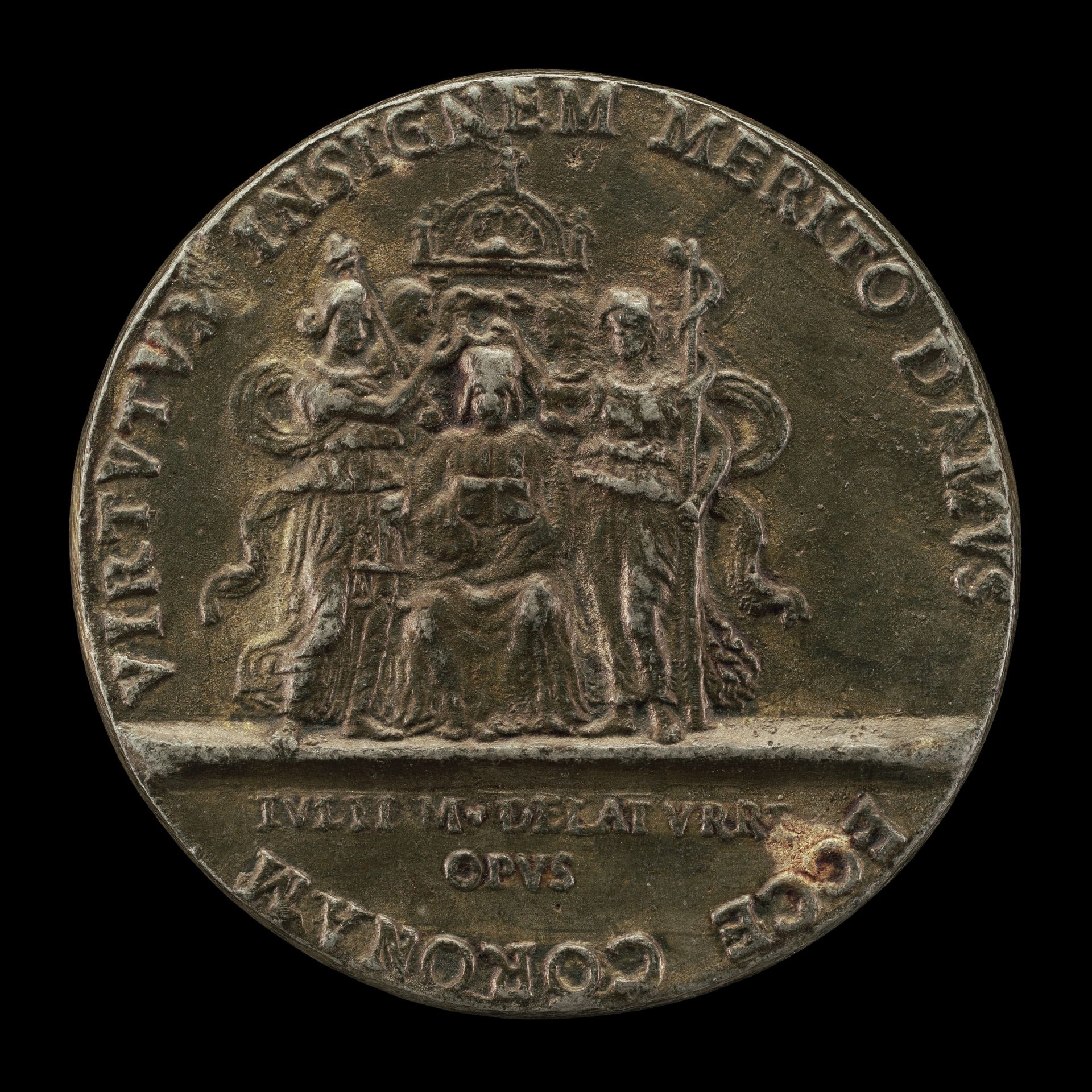 Daniele Renier Enthroned among the Four Cardinal Virtues [reverse] by Giulio della Torre