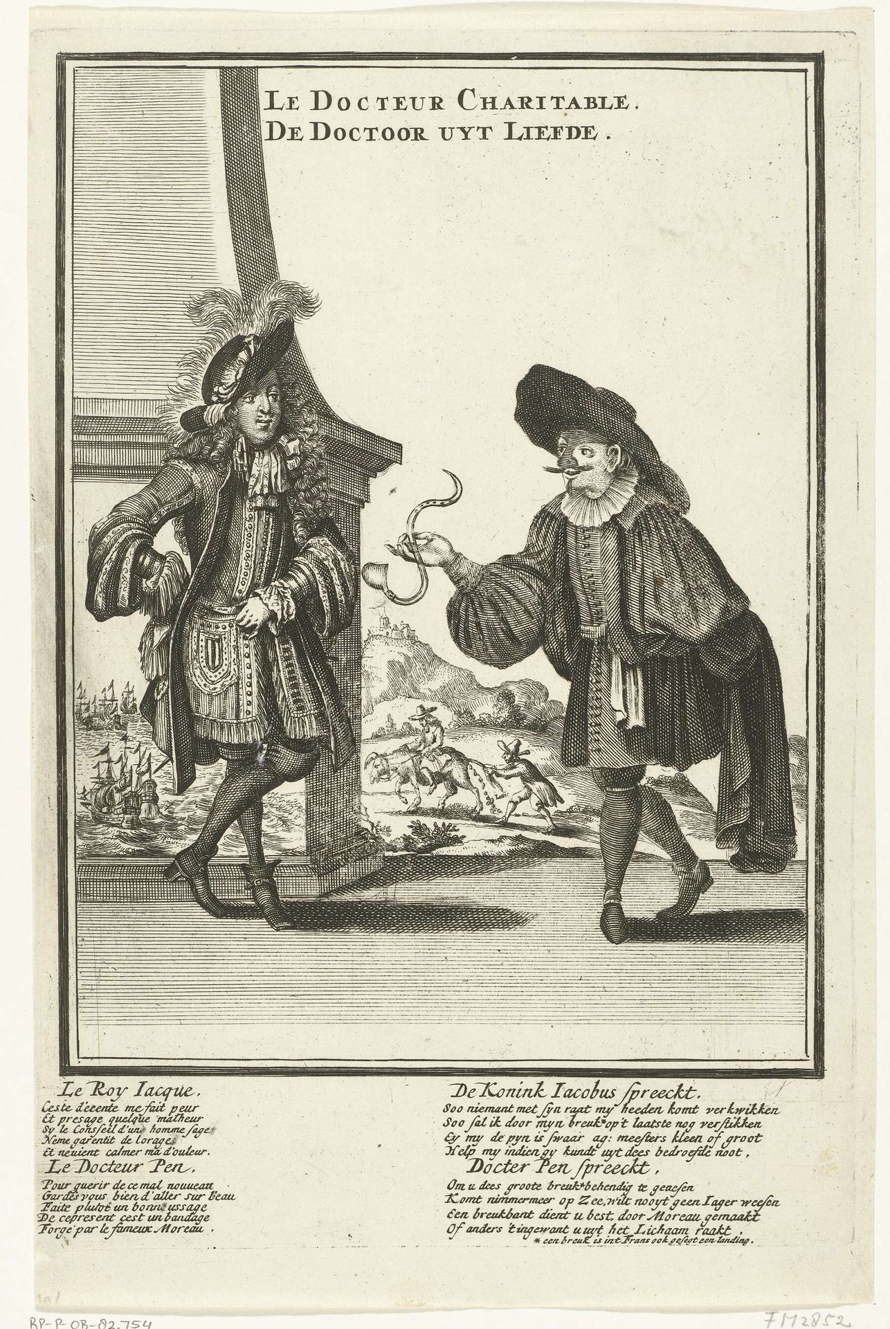 Spotprent op de voorgenomen landing van Jacobus II in Engeland, 1692 by Anonymous