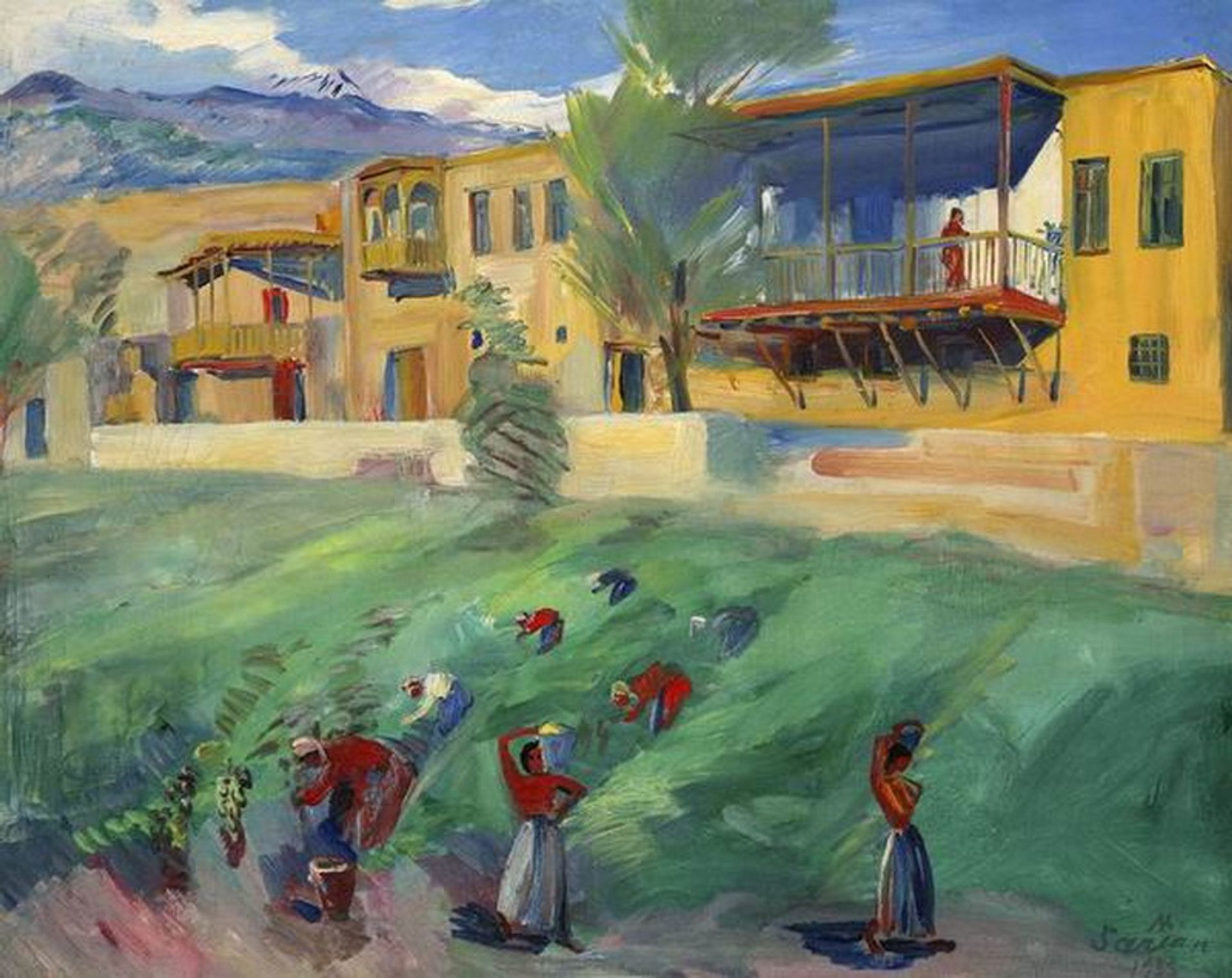 Gathering of grapes by Martiros Sarian
