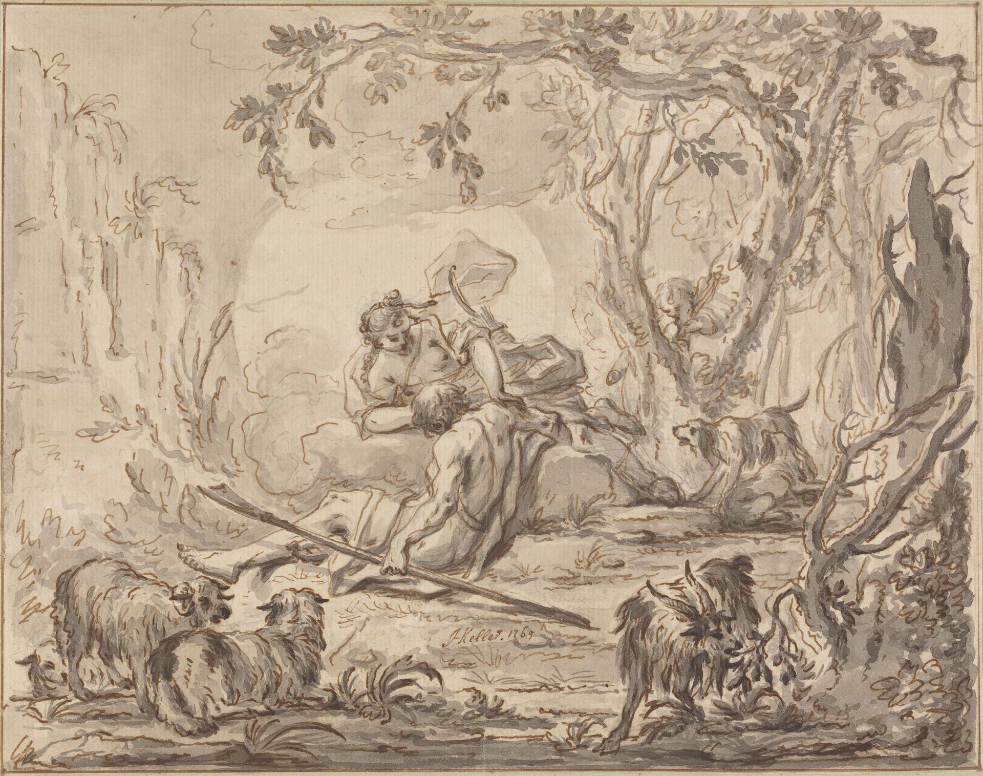 Diana and Endymion by Johann Heinrich Keller