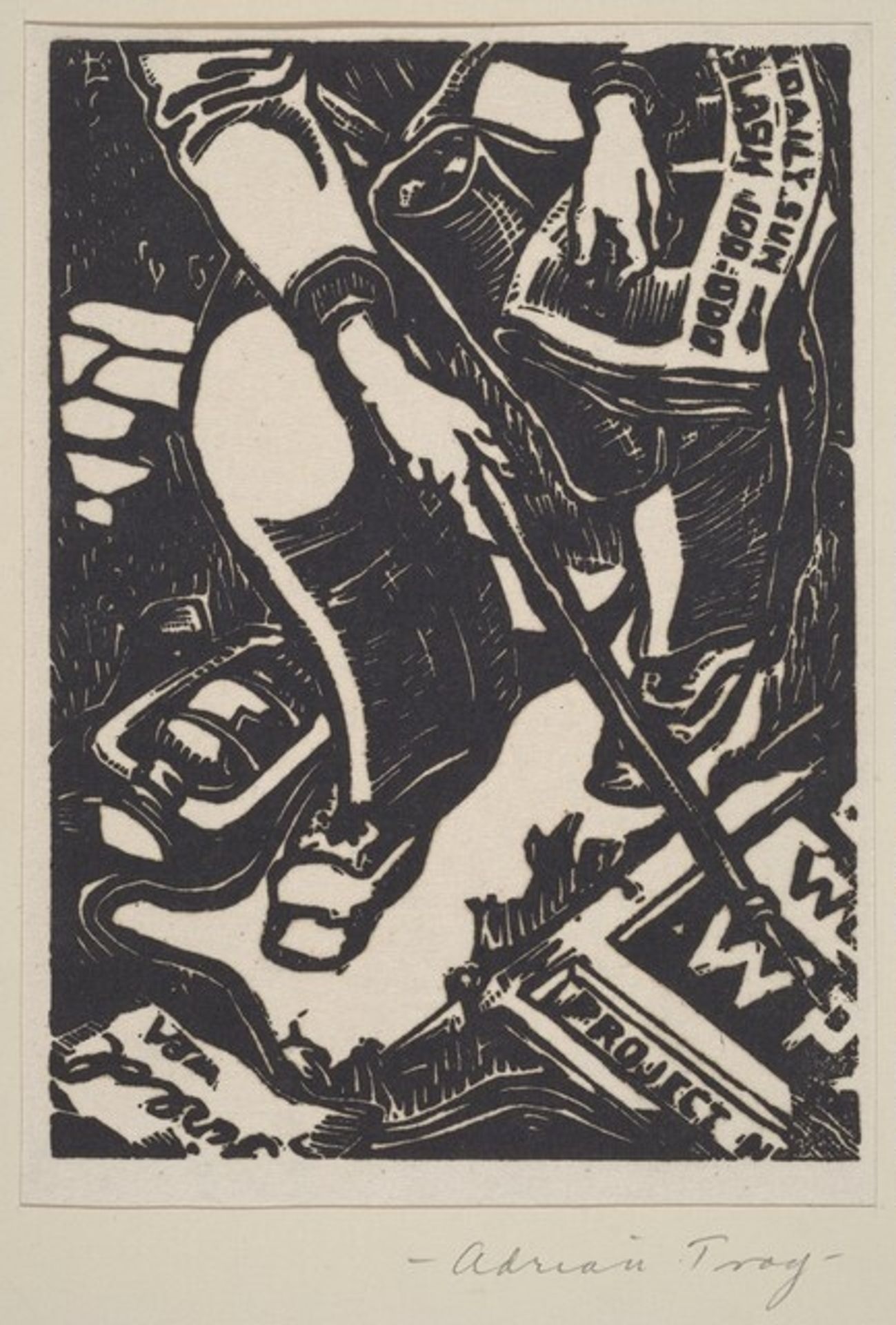 Untitled (Man, Picking Up Litter) by Adrian Troy