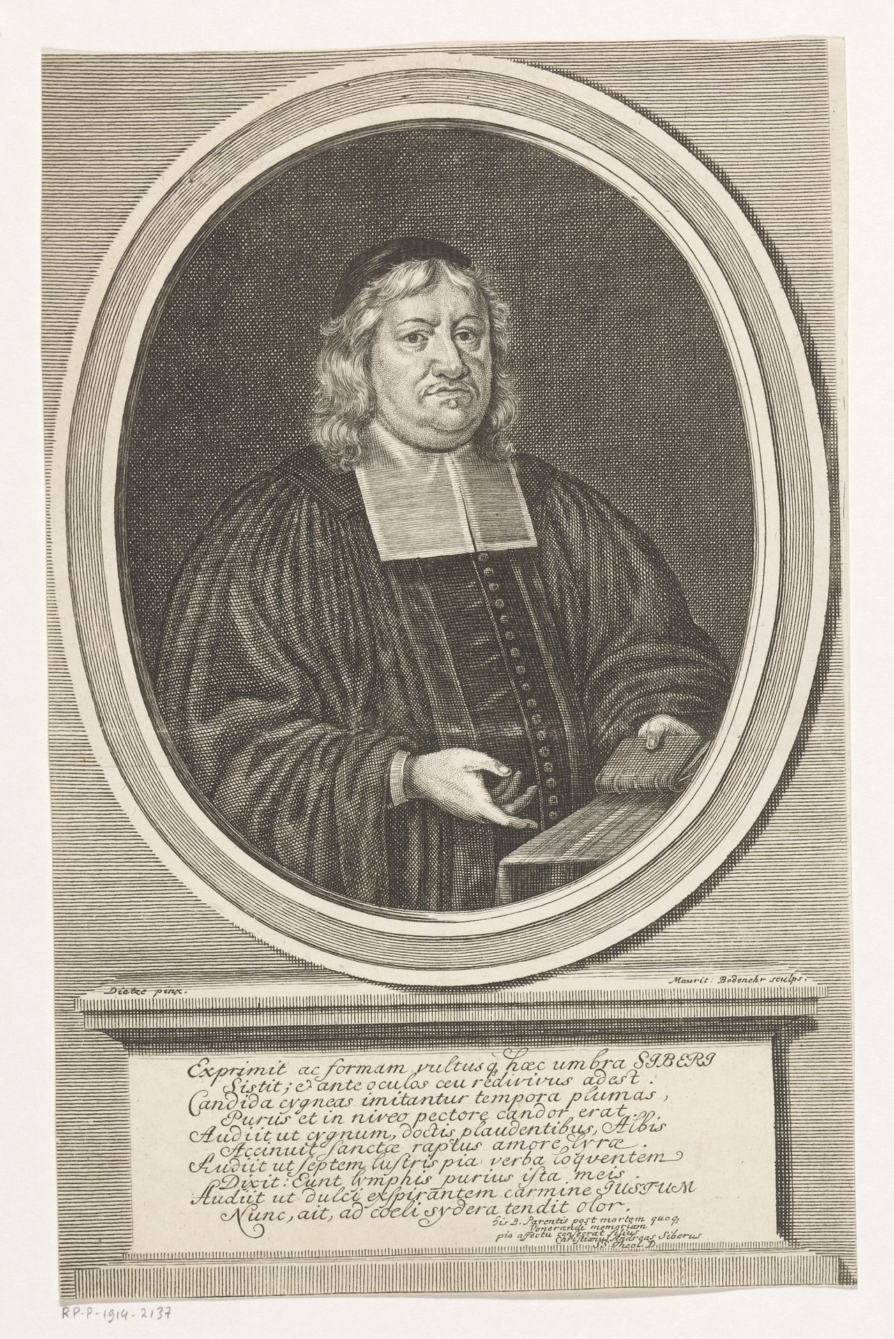 Portret van Justus Siber by Moritz Bodenehr