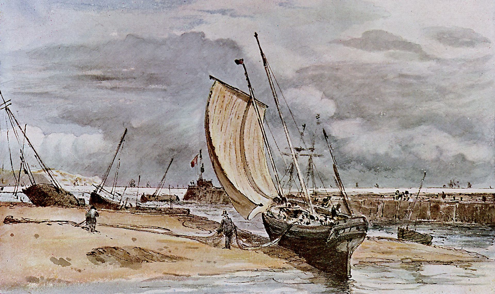 Fokstone harbour by John Constable