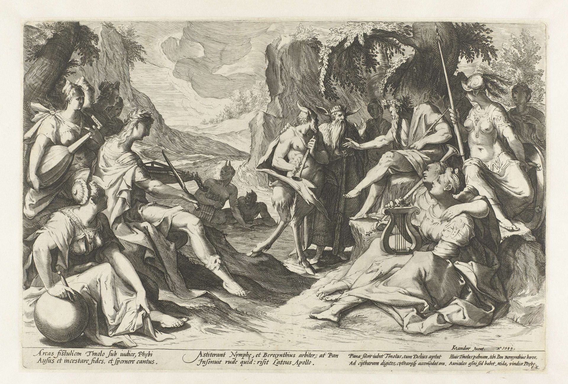 Midasoordeel by Nicolaes Jansz. Clock