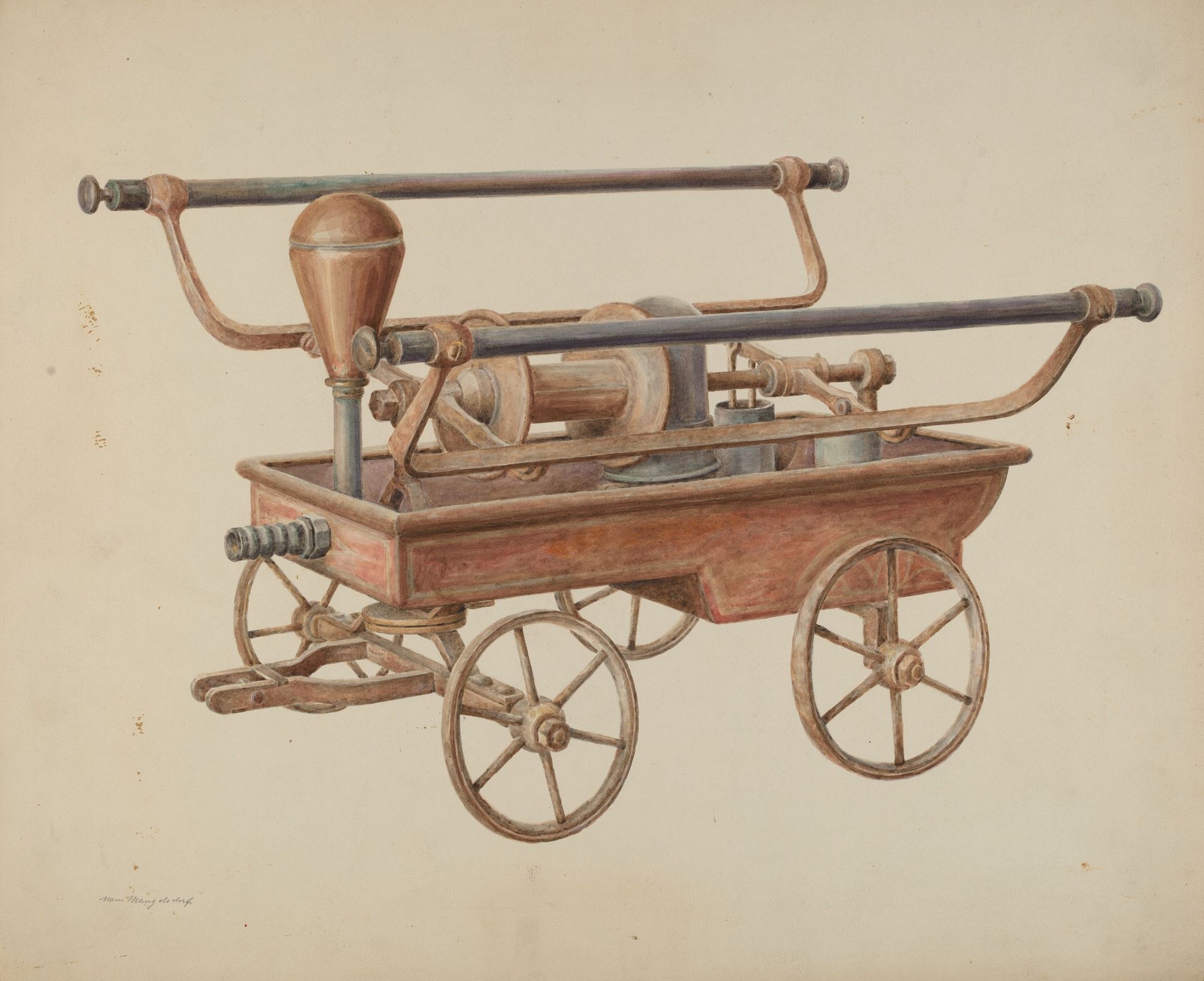 Hand Operated Fire Pump by Hans Mangelsdorf