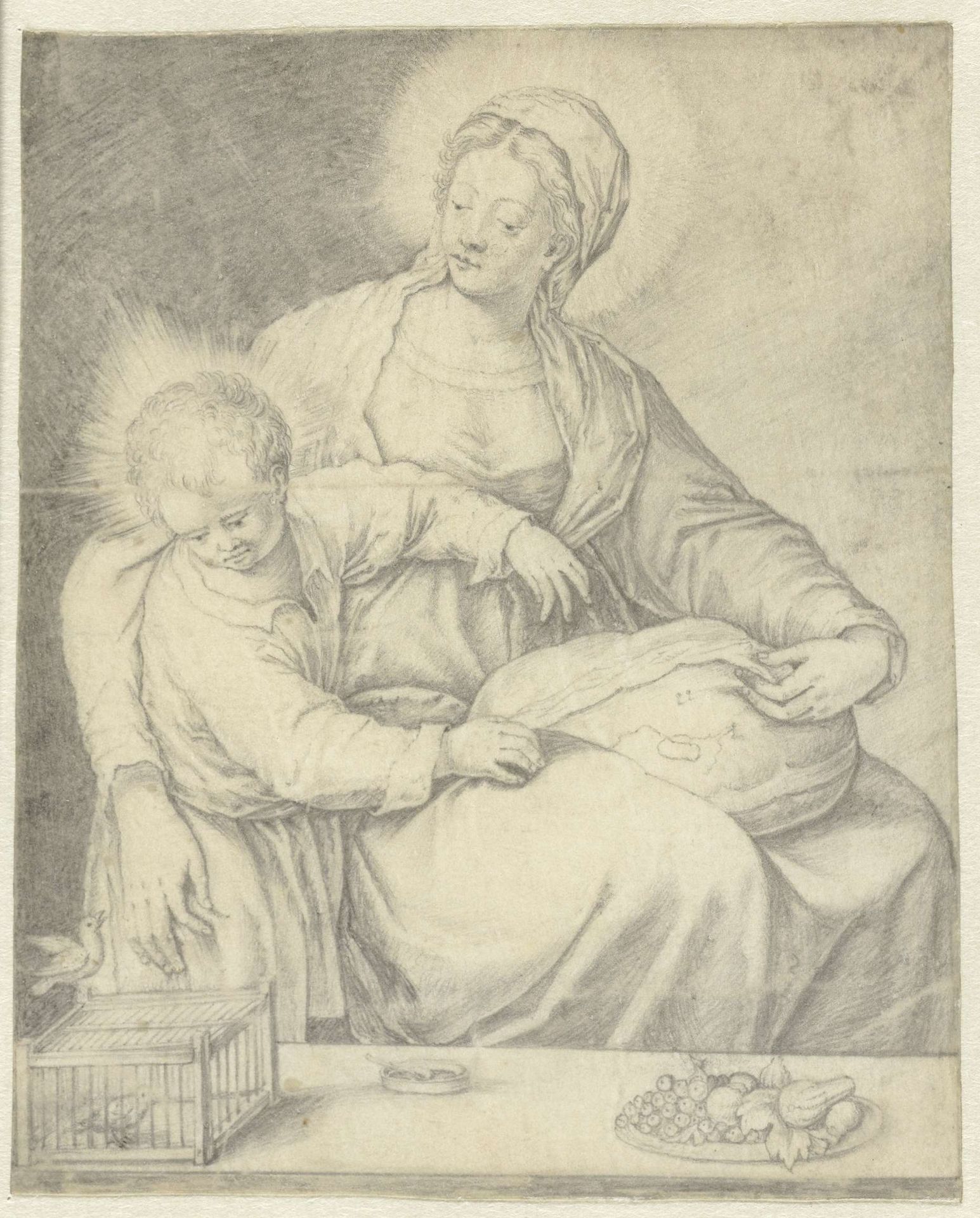 De Heilige Maagd met het kind by Willem van Mieris