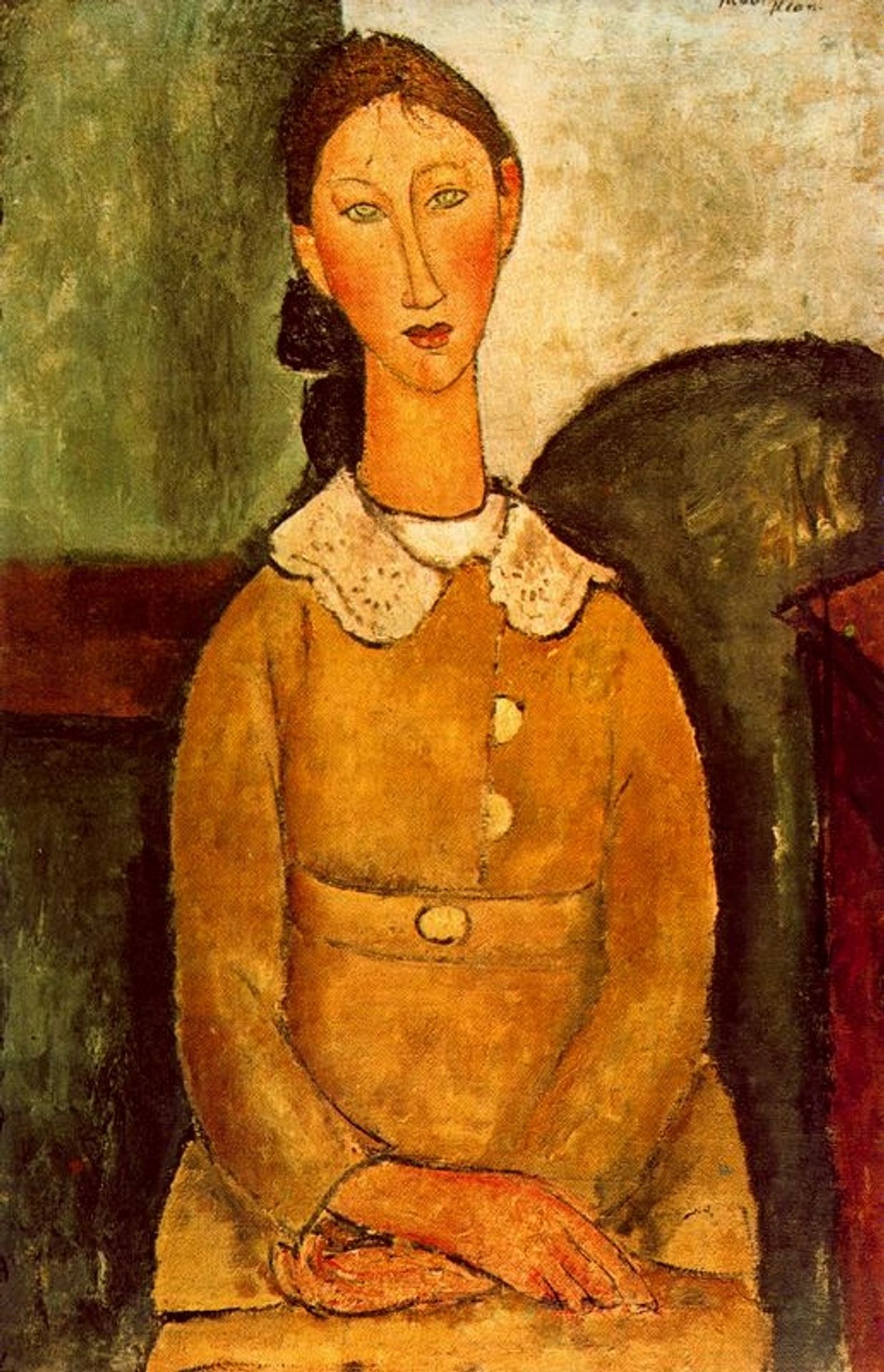 A girl in yellow dress by Amedeo Modigliani