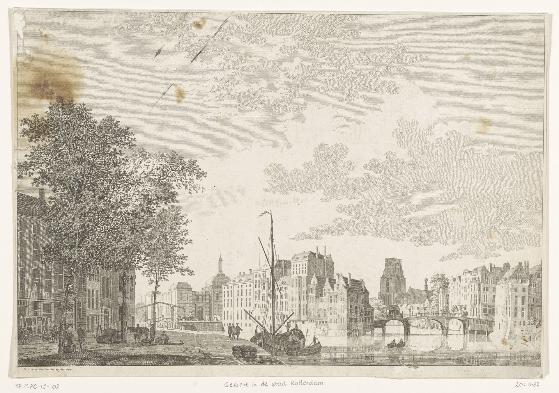 Gezicht bij de Oudehaven te Rotterdam by Paulus van Liender