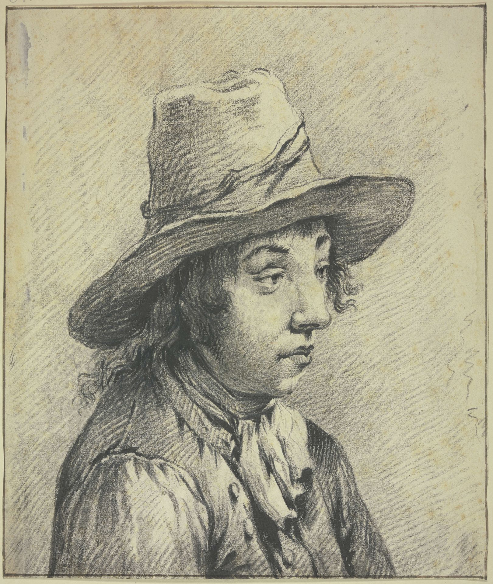 Junger Mann mit Hut, Brustbild nach rechts by Cornelis Visscher