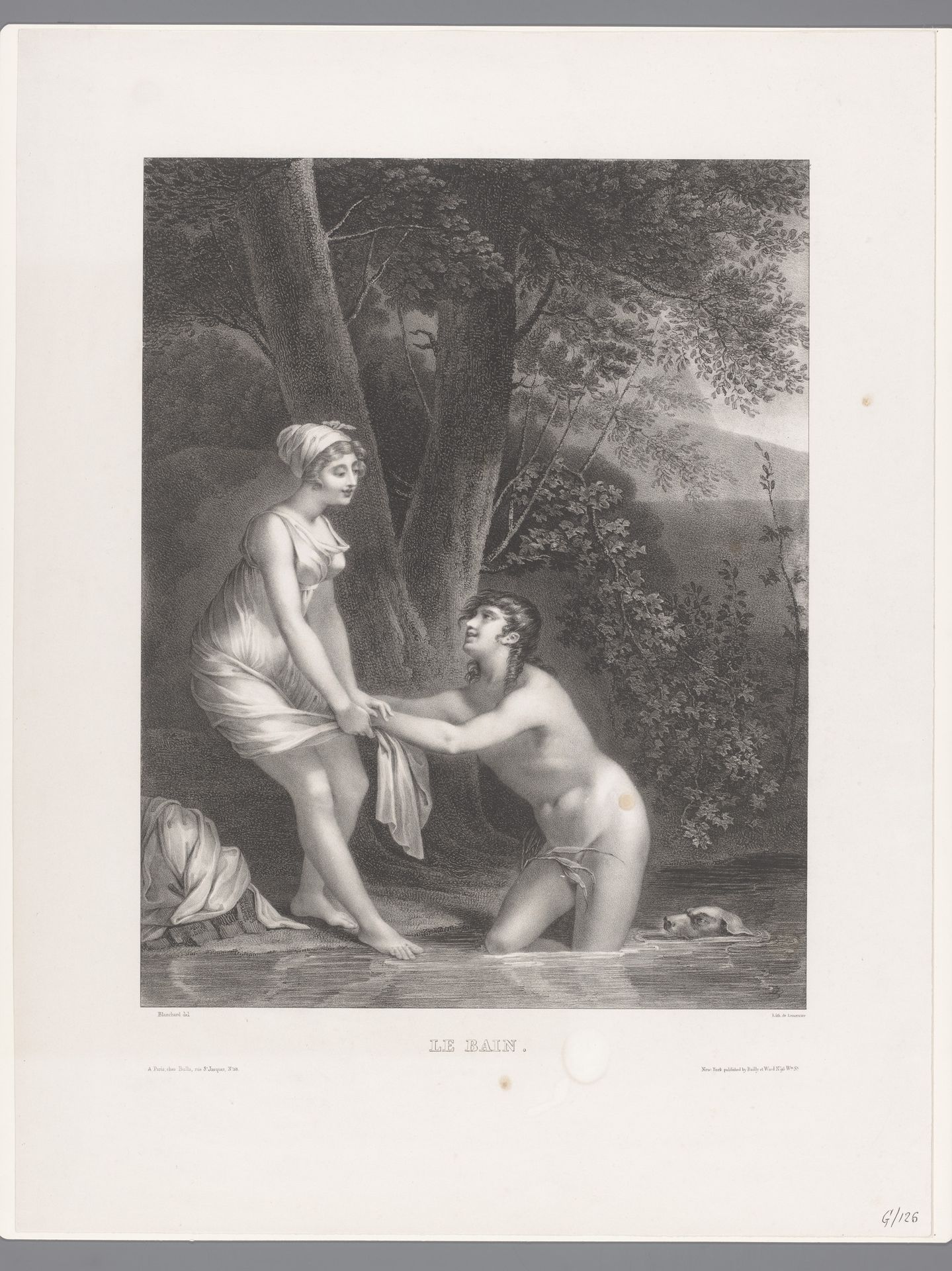 Daphnis en Chloë badend by Joseph Lemercier