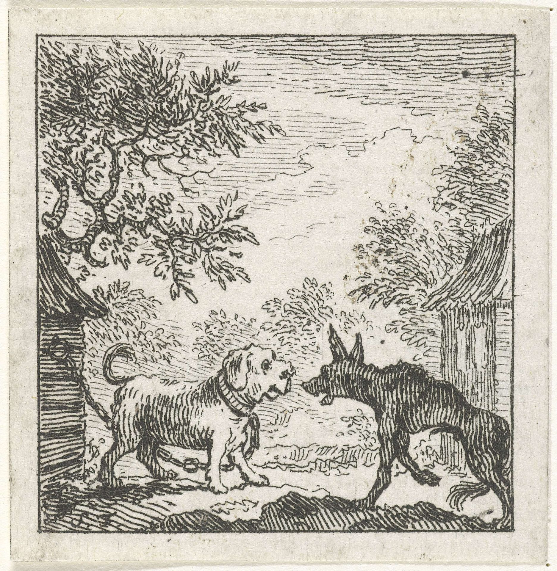 Fabel van de hond en de wolf by Simon Fokke