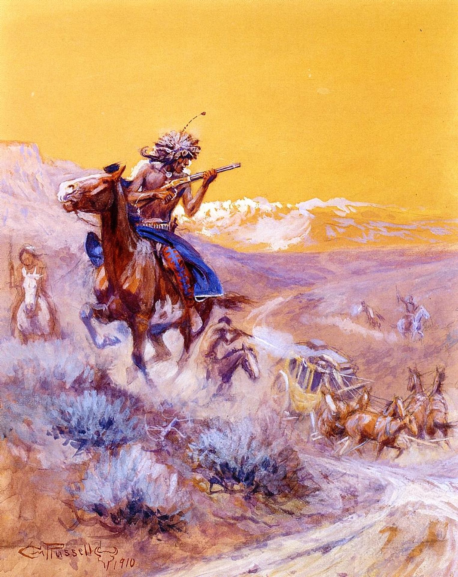 Indian Attack by Charles M. Russell