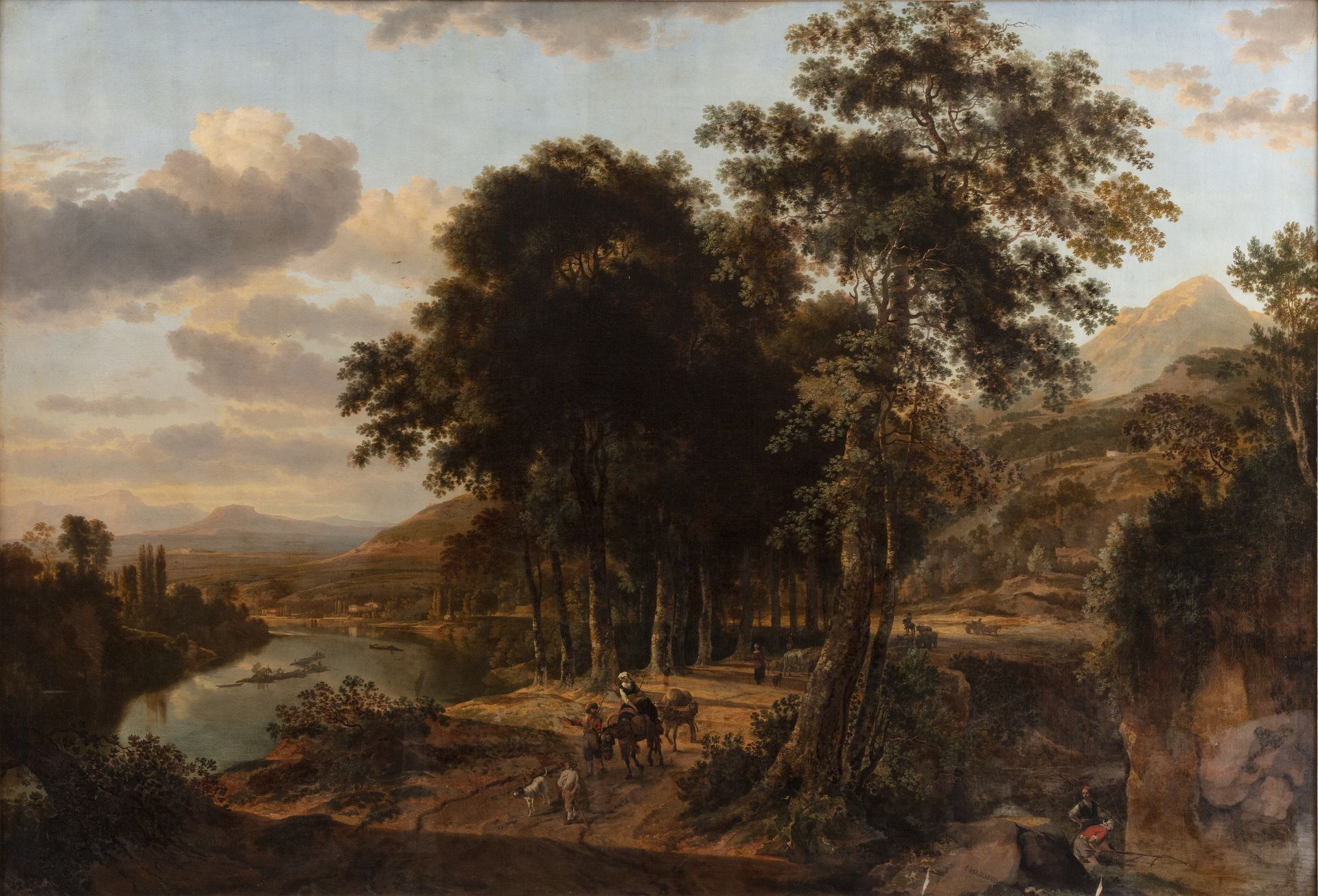 Southern Landscape, Sunset by Johannes Lingelbach