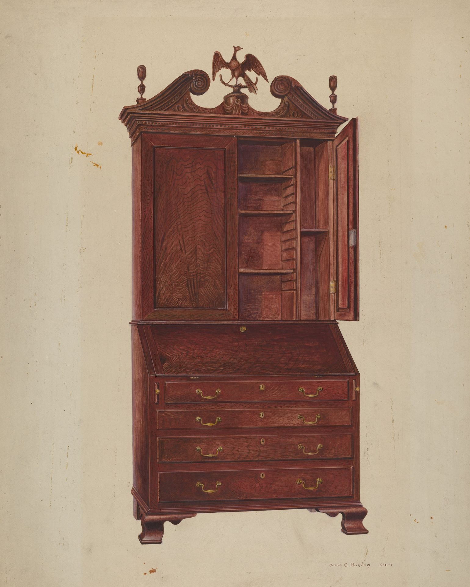 Chippendale Secretary by Amos C. Brinton
