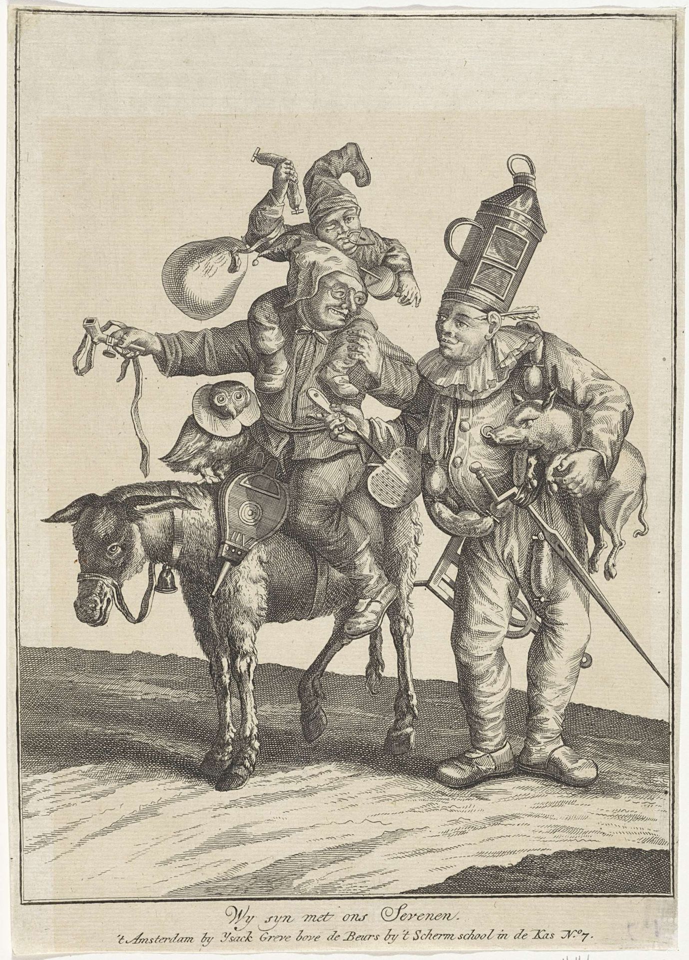 Verklede figuren met verschillende dieren by Anonymous