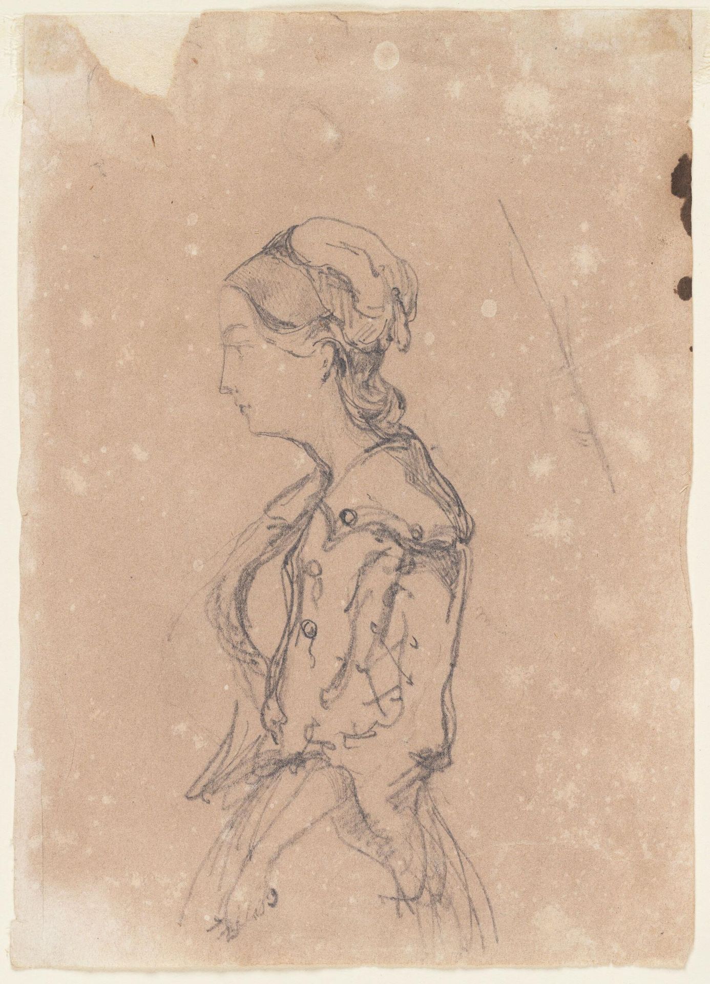 Young Woman Wearing a Mob Cap; verso: Man with Oriental Costume by James Abbott McNeill Whistler