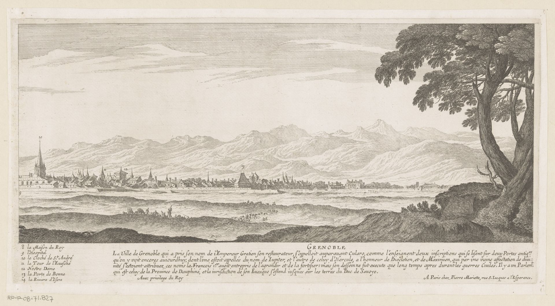 Gezicht op Grenoble by Nicolas Perelle