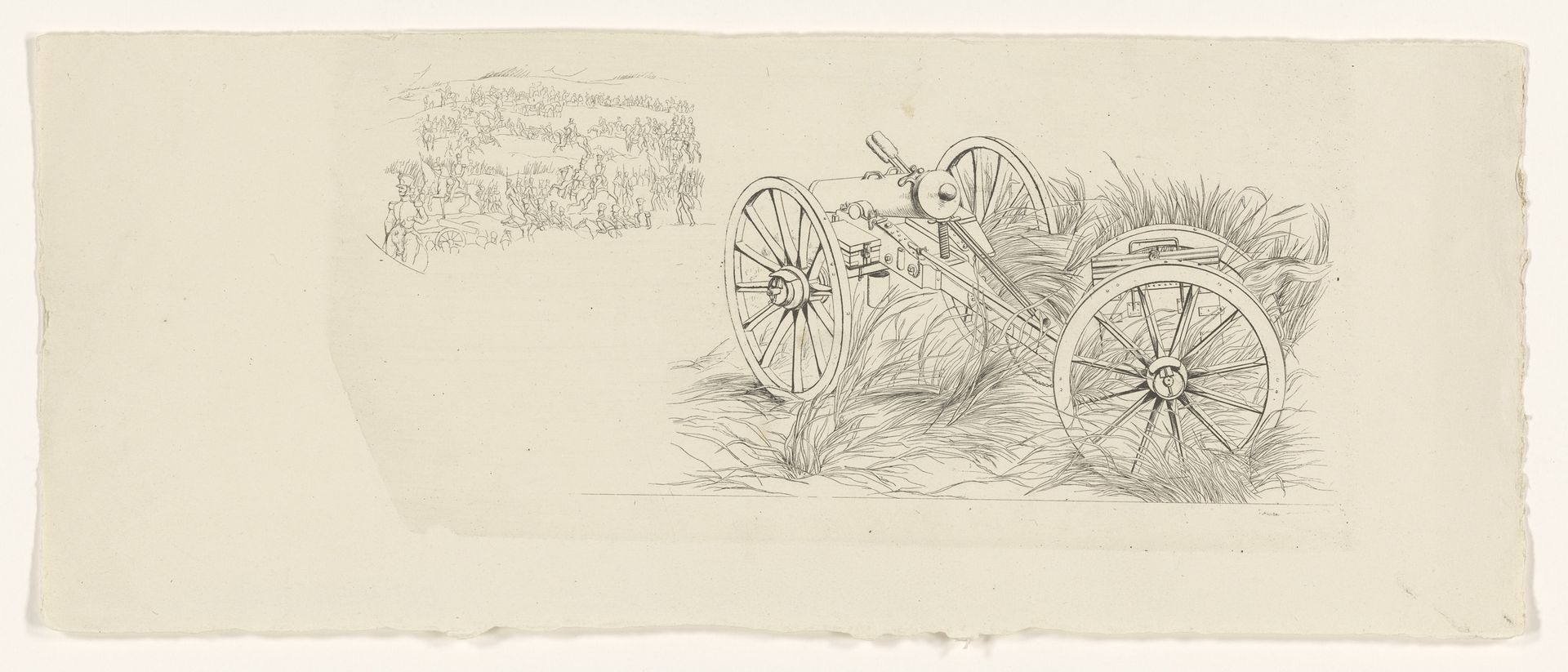Studie van een veldkanon by Jan Willem Pieneman