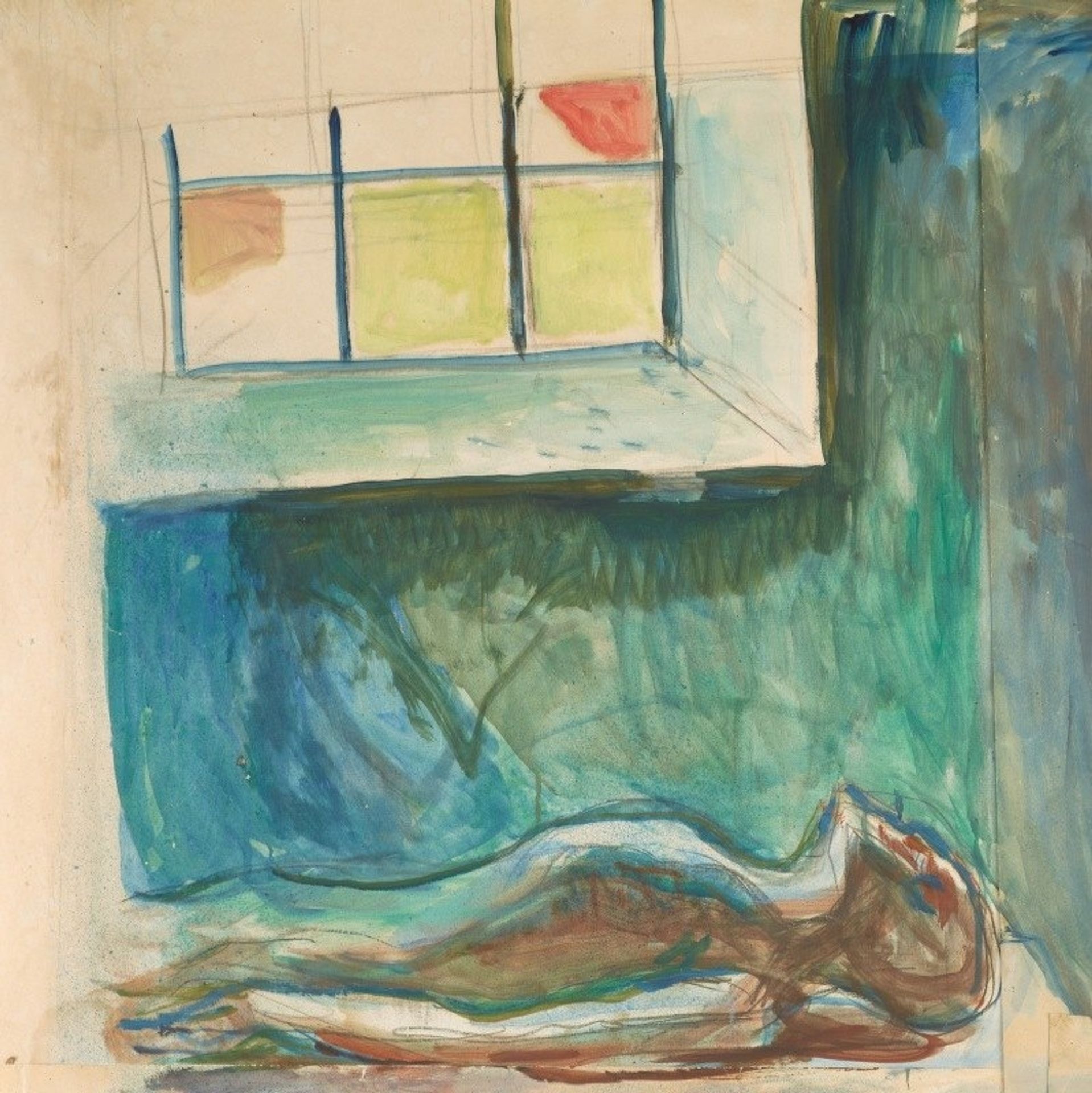 Manskropp på obduksjonsbordet by Edvard Munch