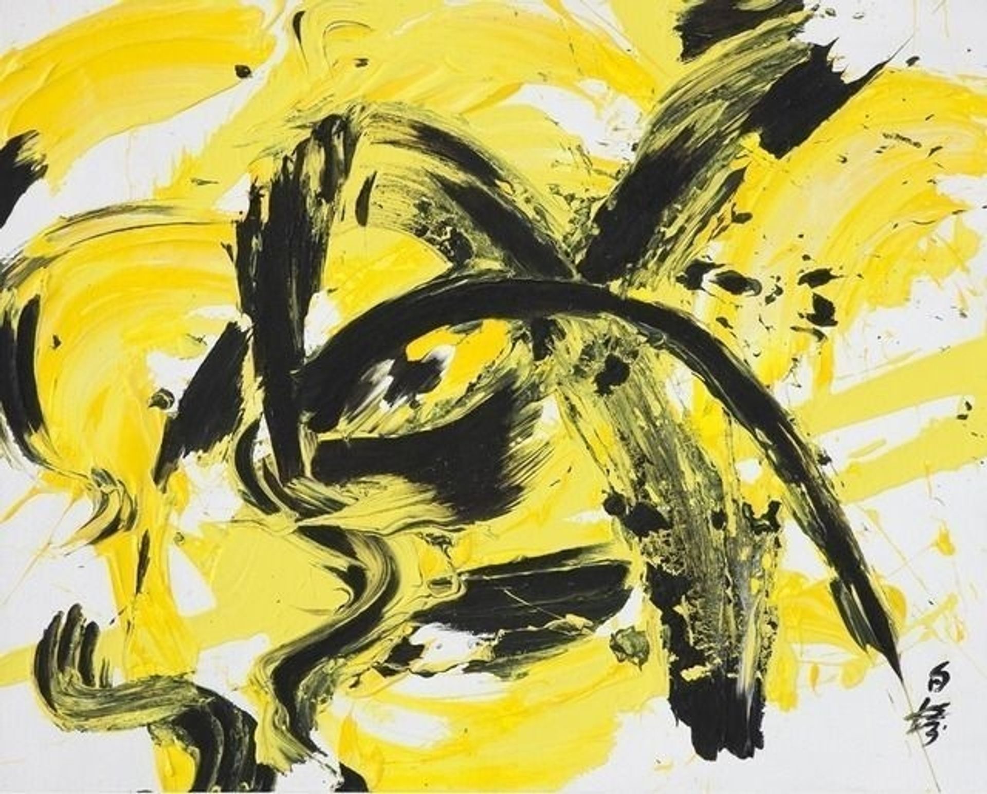 Yellow line by Kazuo Shiraga