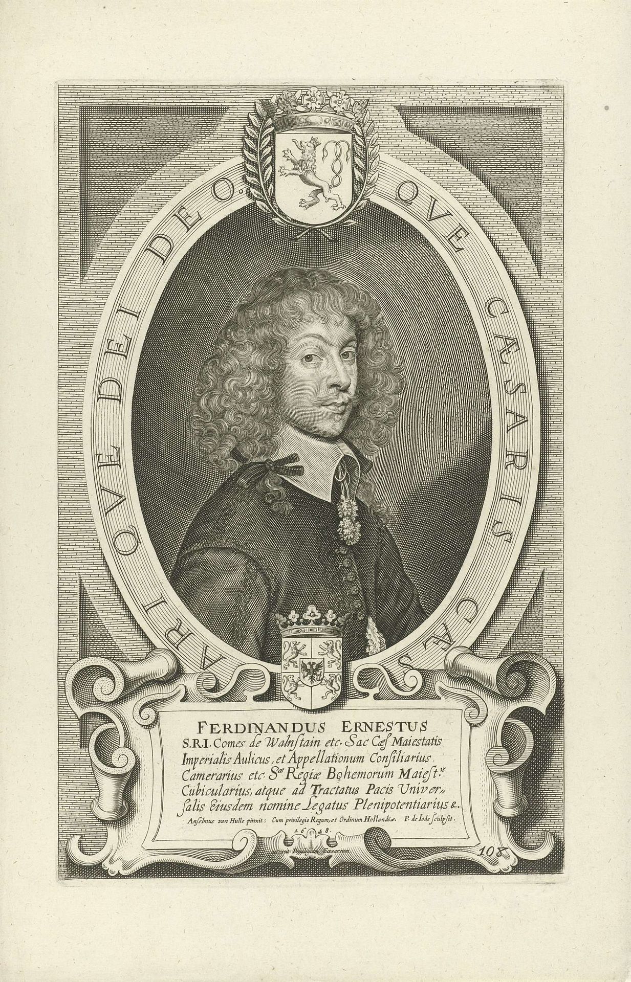 Portret van Ferdinand Ernst, graaf van Wallenstein by Pieter de (II) Jode