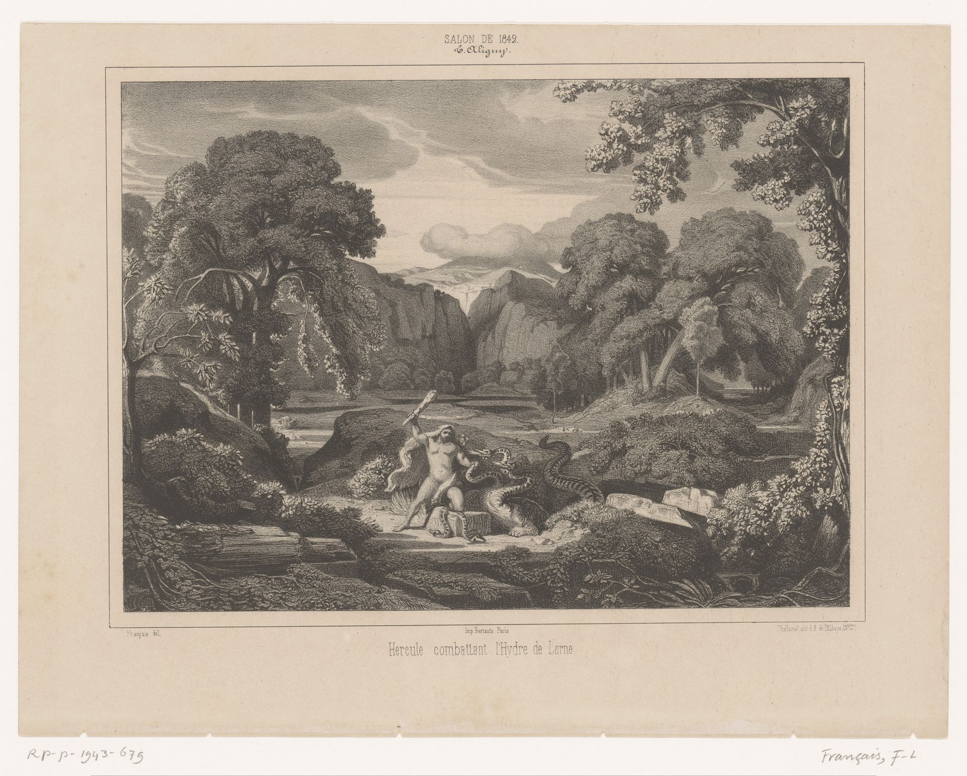 Hercules doodt de Hydra van Lerna by François-Louis Français