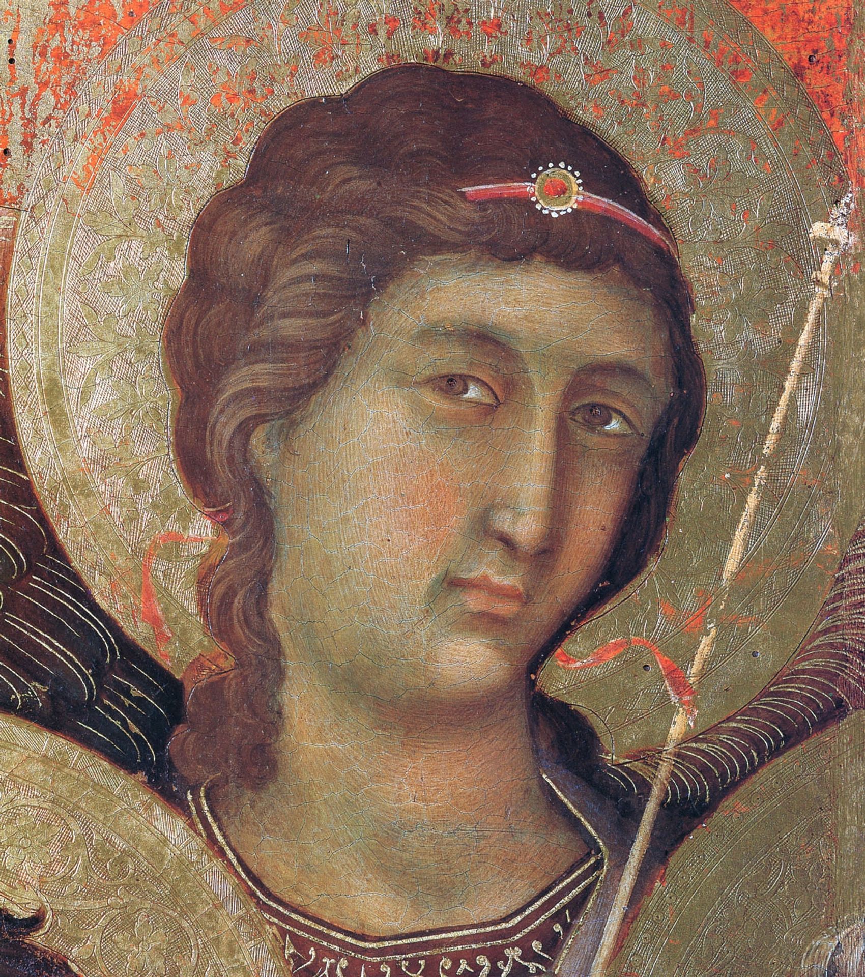 Madonna and Child on a throne (Front side fragment) by Duccio