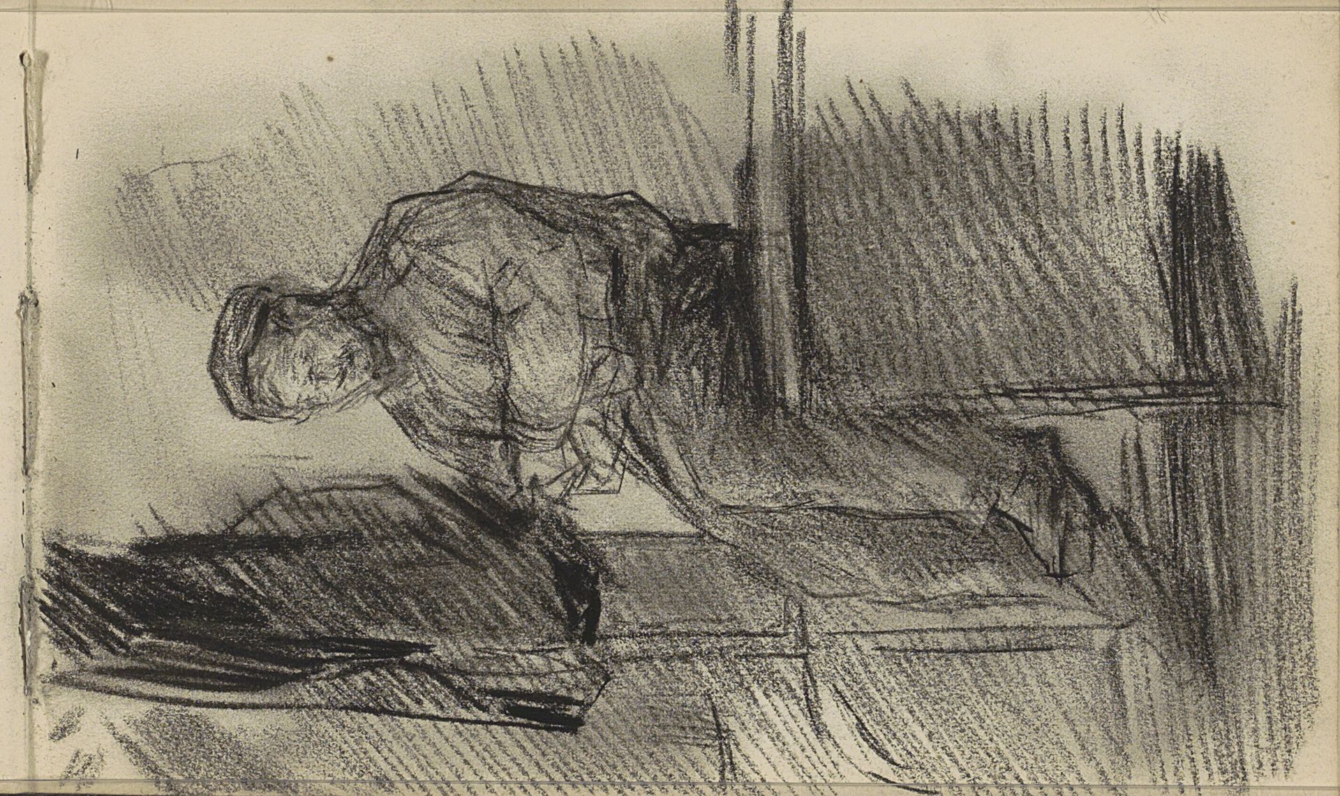 Man op een tafel by Johan Antonie de Jonge