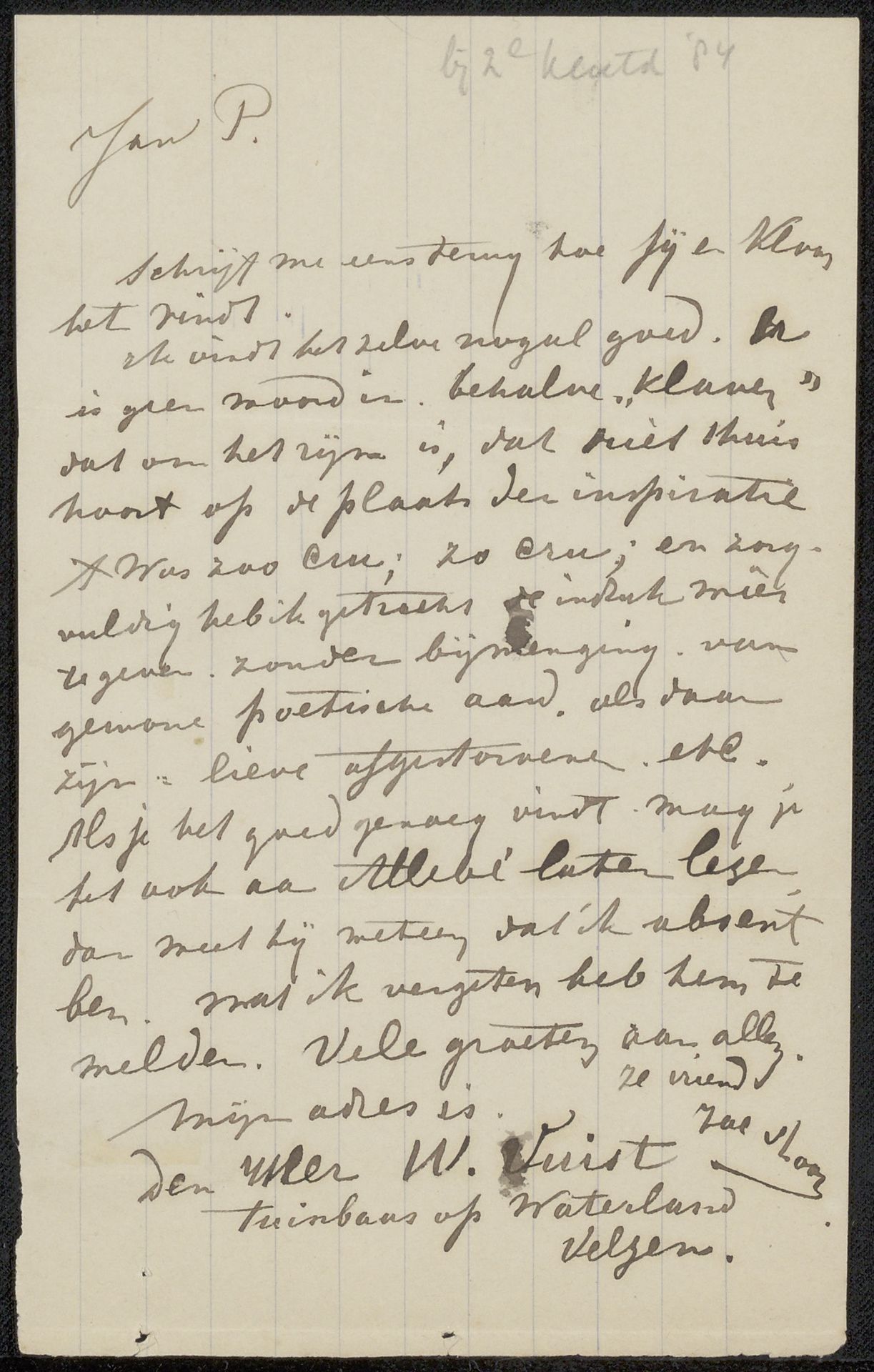 Brief aan Jan Veth by Jac van Looij