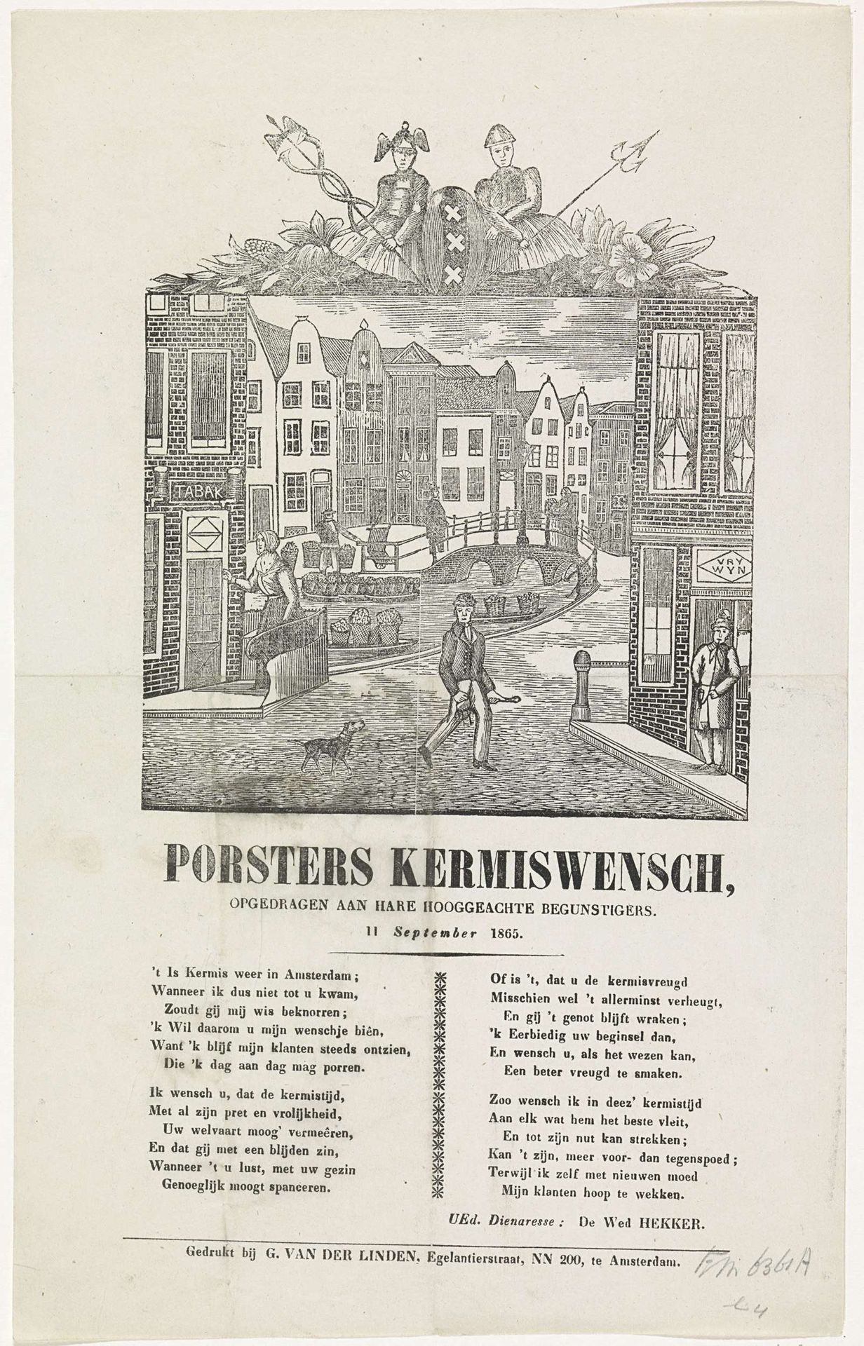Kermisprent van de Amsterdamse porsters voor het jaar 1865 by Anonymous