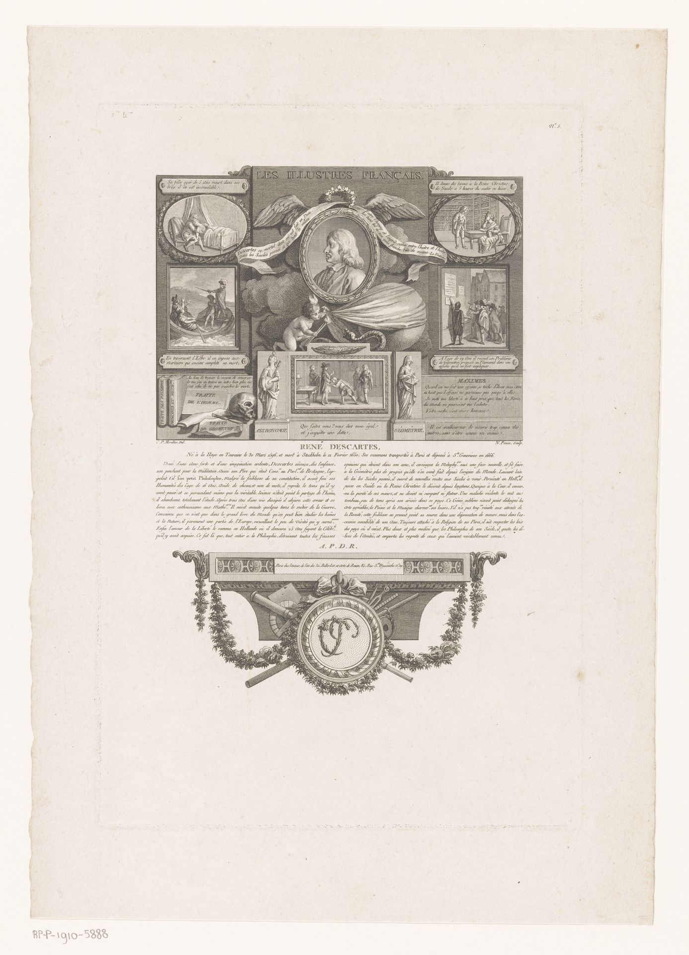 Allegorisch portret van René Descartes by Nicolas Ponce