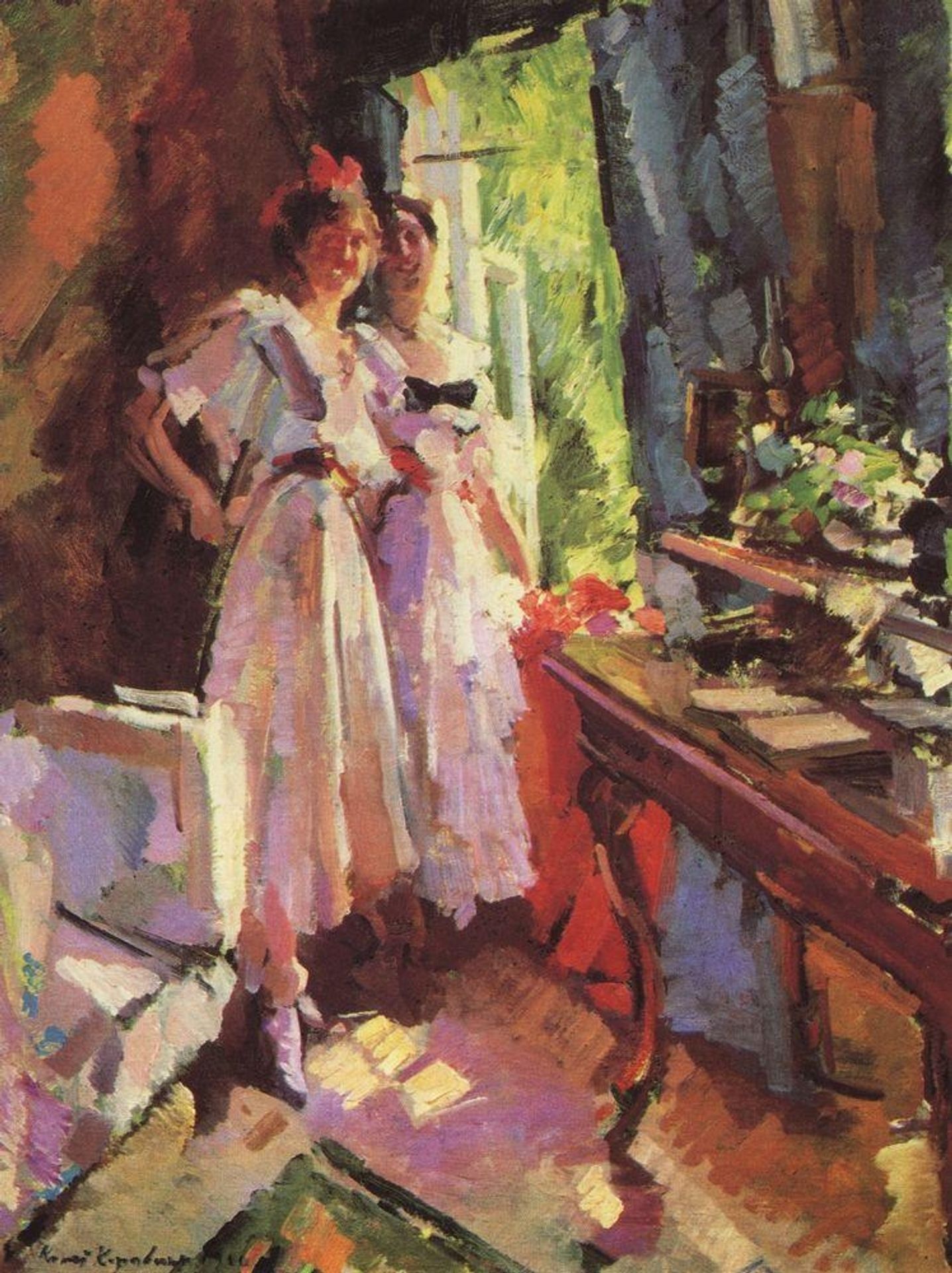 At the Open Window by Konstantin Alexeevich Korovin