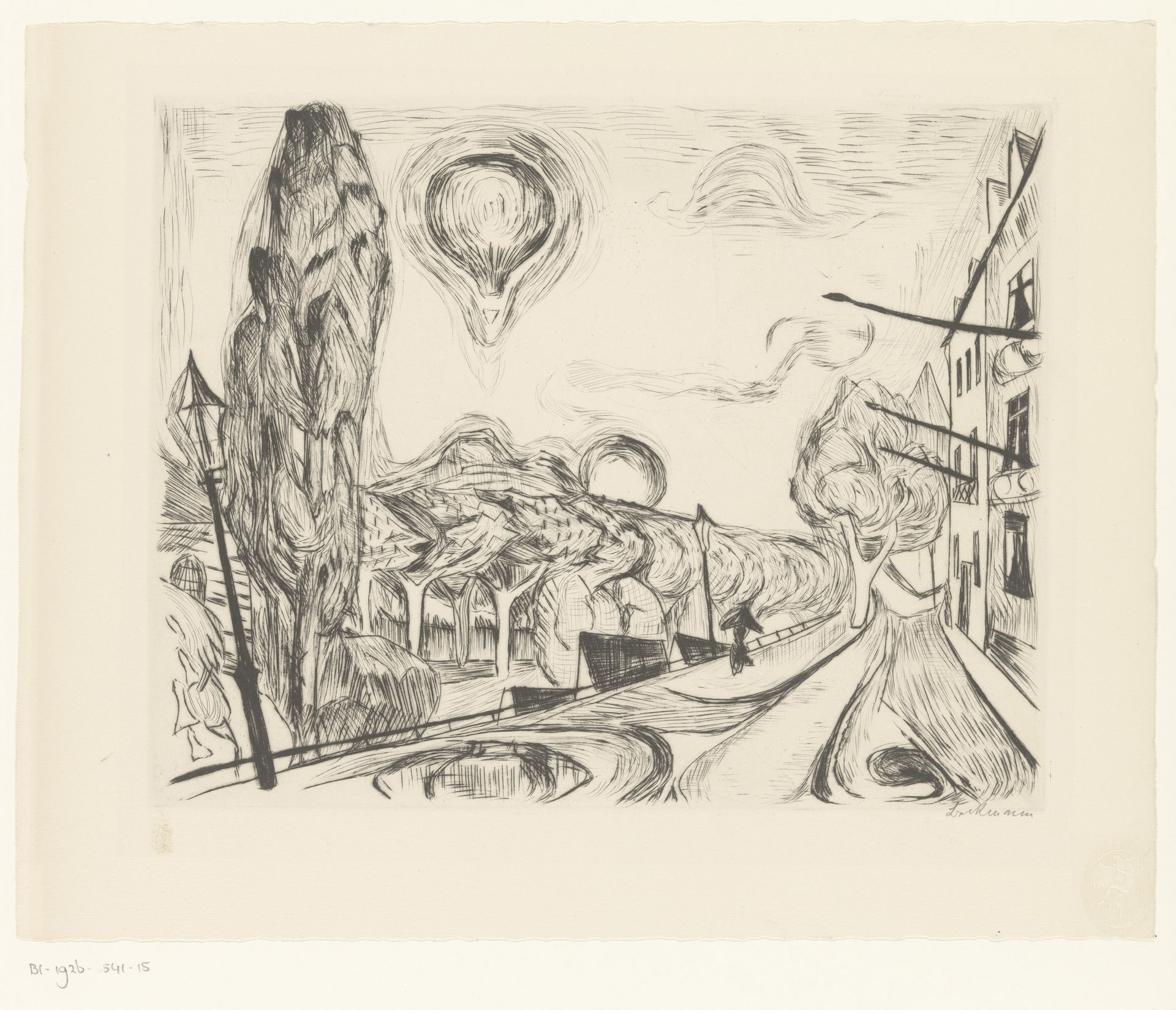 Landschap met luchtballon by Max Beckmann
