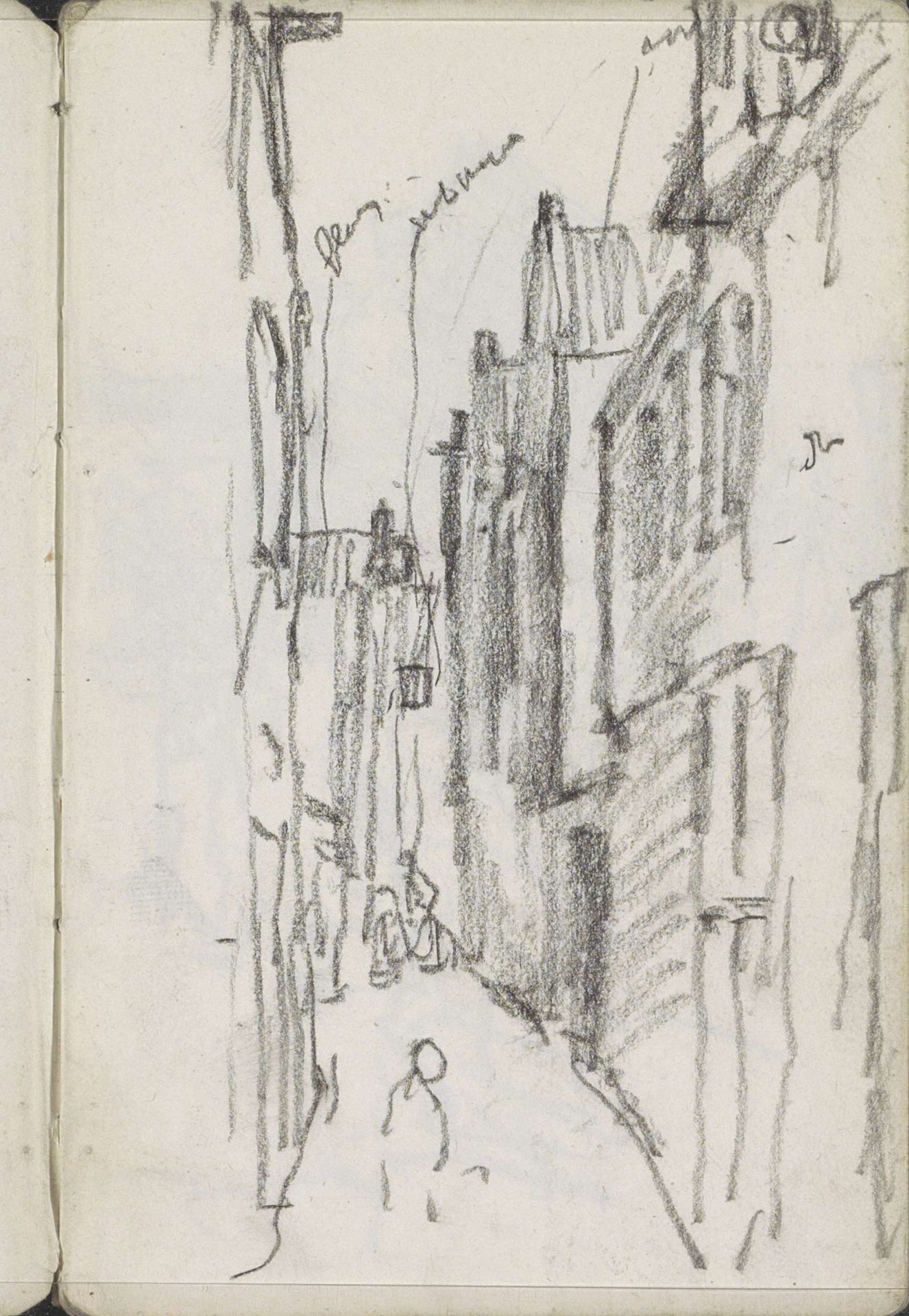 Figuren in de Baanbrugsteeg in Amsterdam by George Hendrik Breitner