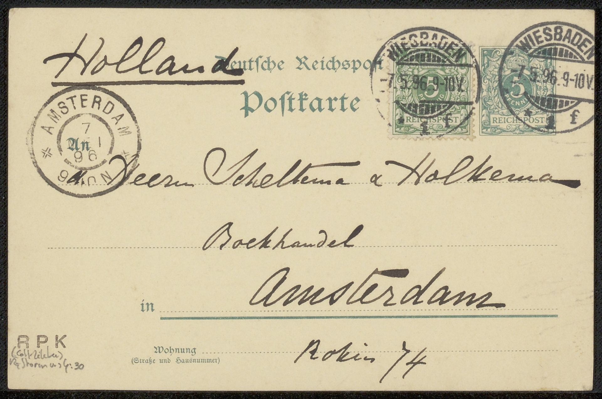 Briefkaart aan Philip Zilcken by Carel Nicolaas Storm van 's-Gravesande