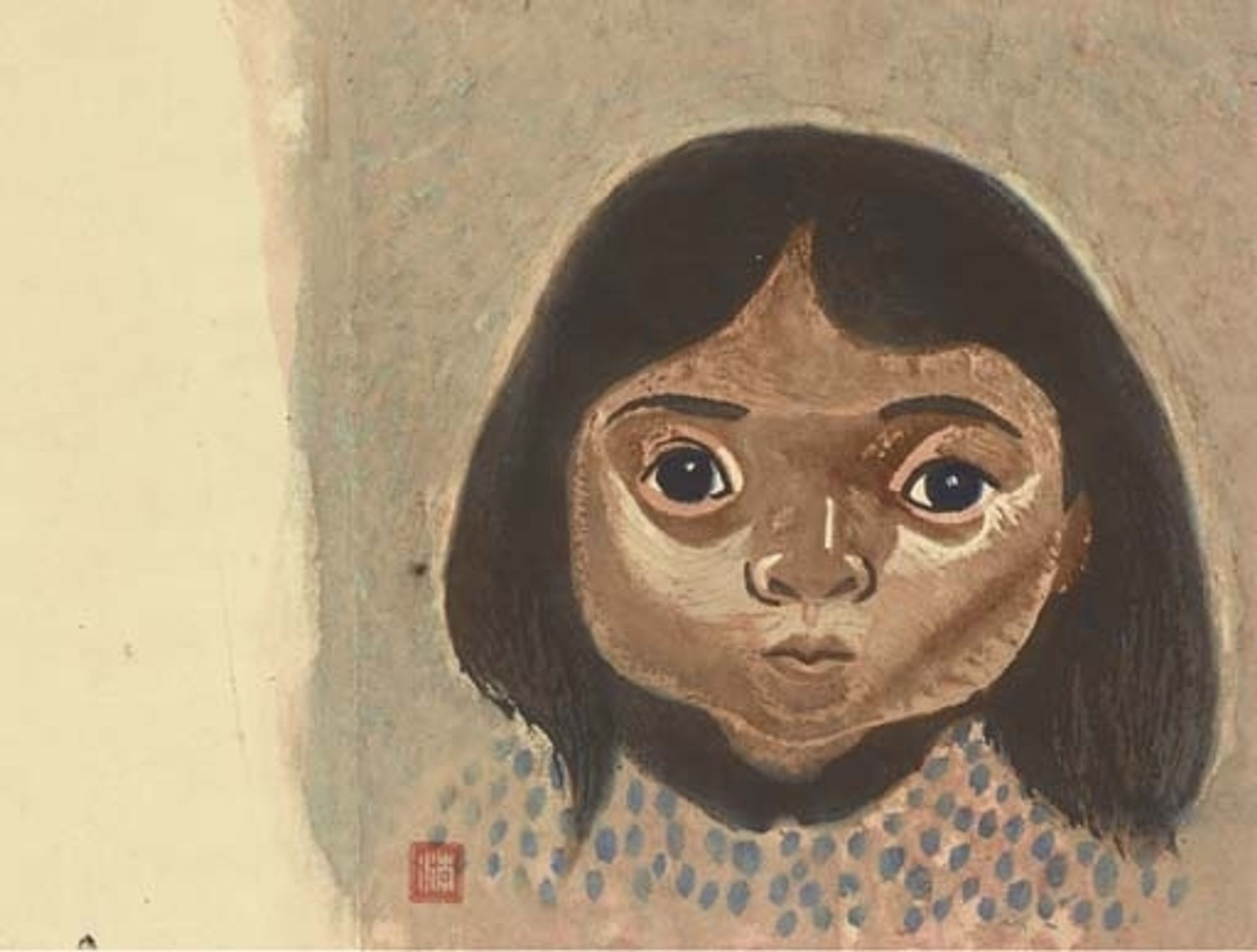Naoko, portrait of the artist's daughter by Kiyoshi Saito