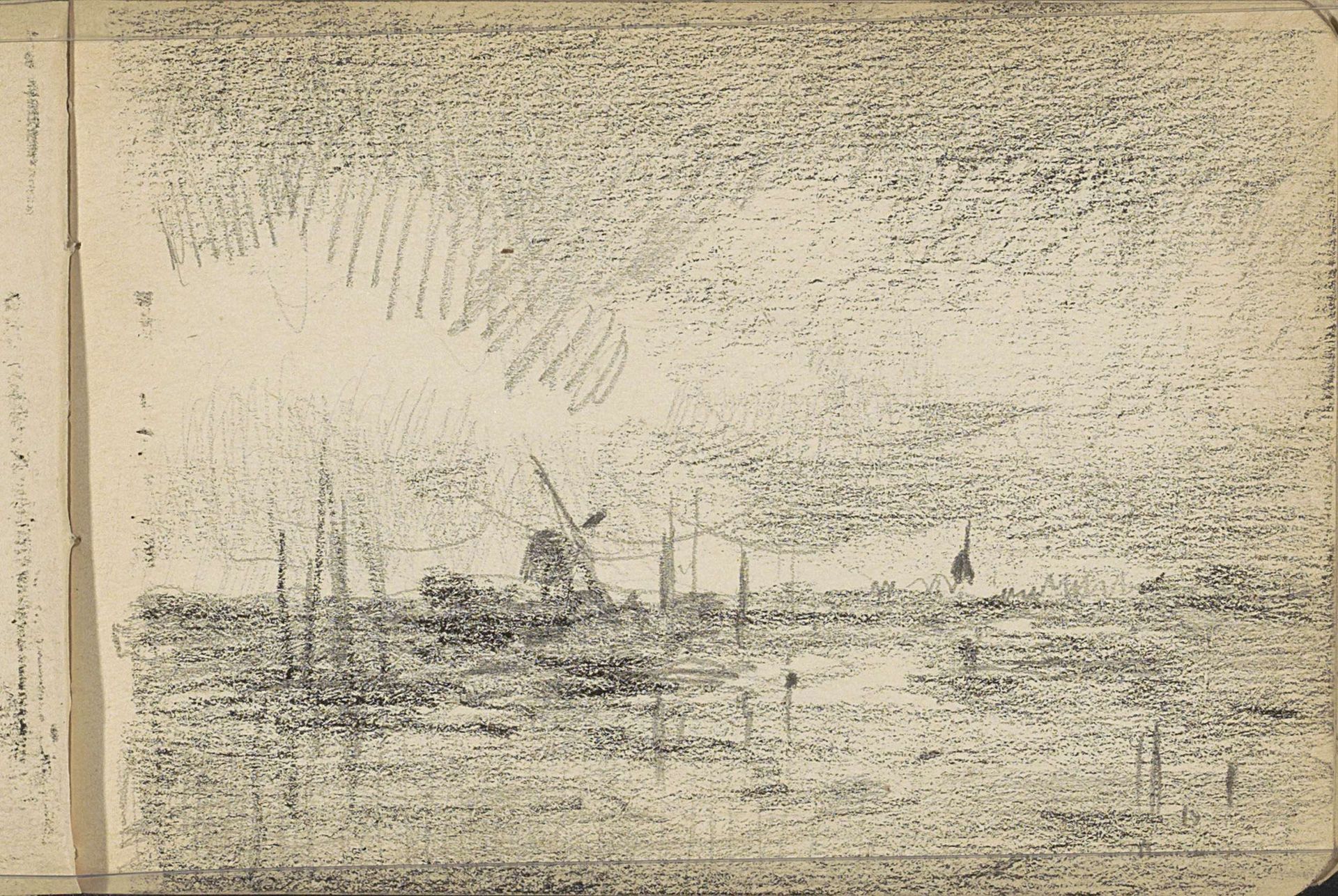 Rivierlandschap met een molen by Willem Cornelis Rip