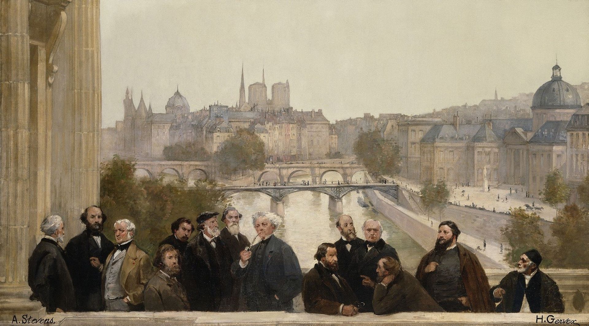 Le panorama du siècle;  Dupré, Rousseau, Isabey, Millet…. by Henri Gervex