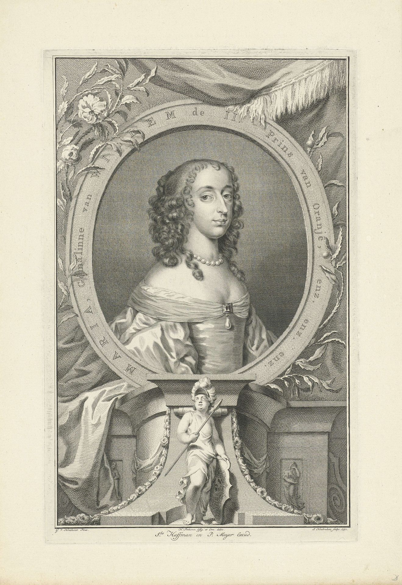Portret van Maria Henrietta Stuart, prinses van Oranje by Jacob Houbraken